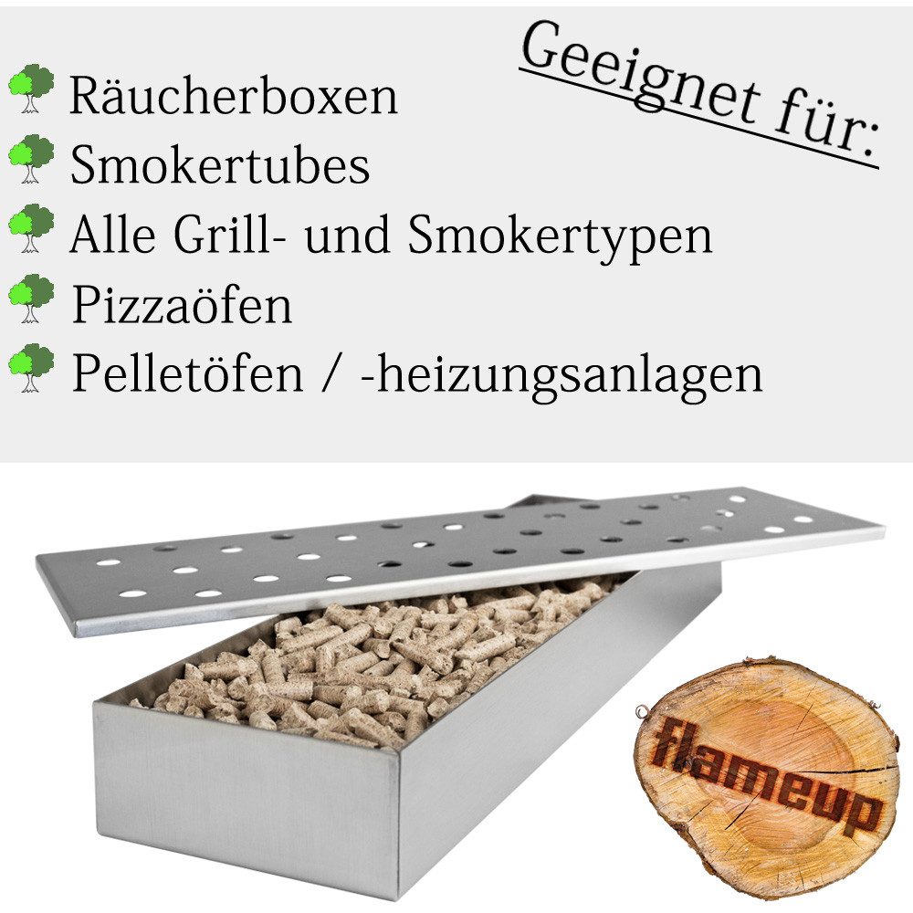 Flameup Holzpellets Buche Eiche Pellets 15 kg 30 kg Grill Smoker Pizzaofen Rauch BBQ Holz, 15 kg