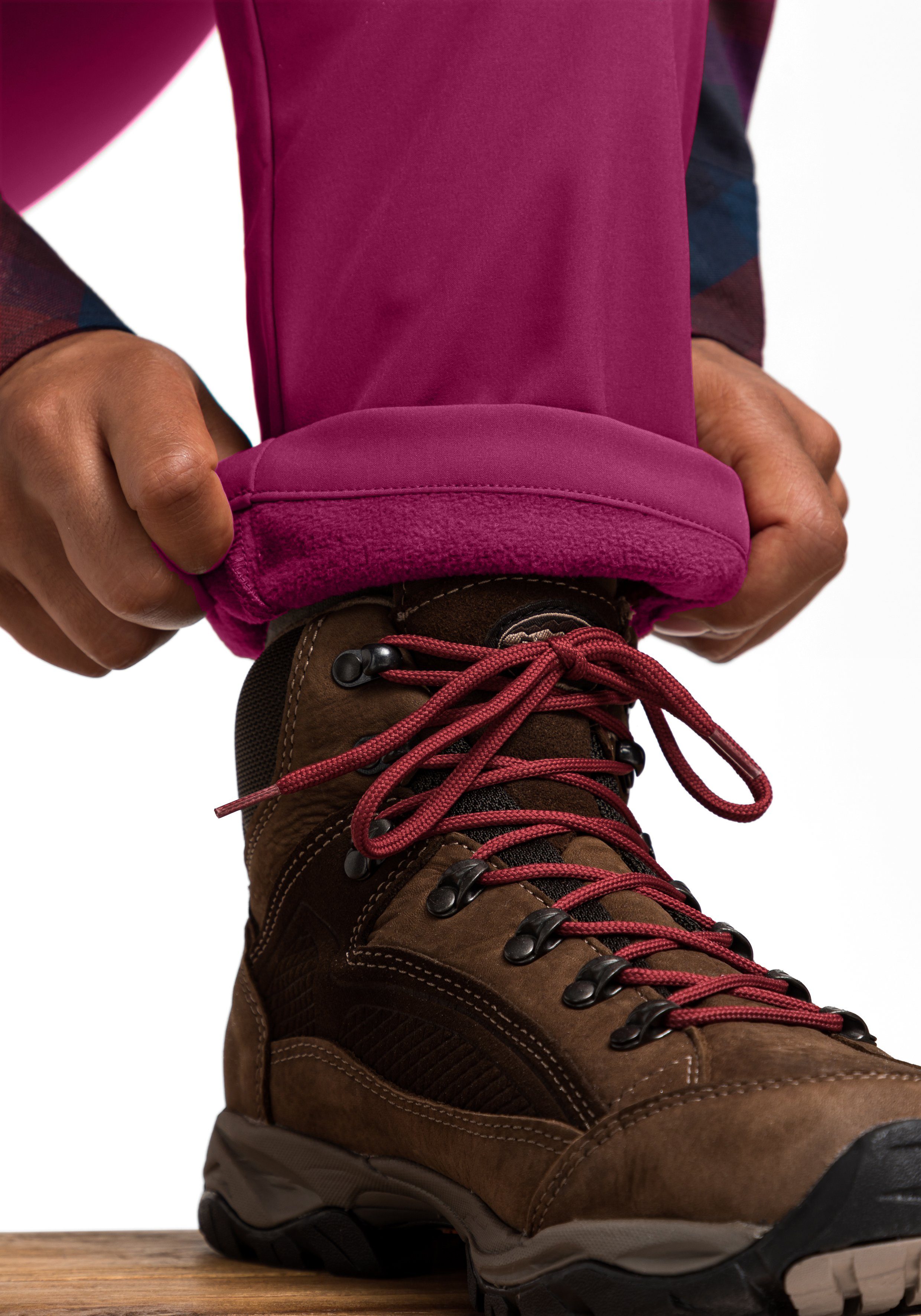 Maier Softshellhose, magenta robuste Warme, elastisch W Perlit Funktionshose Sports