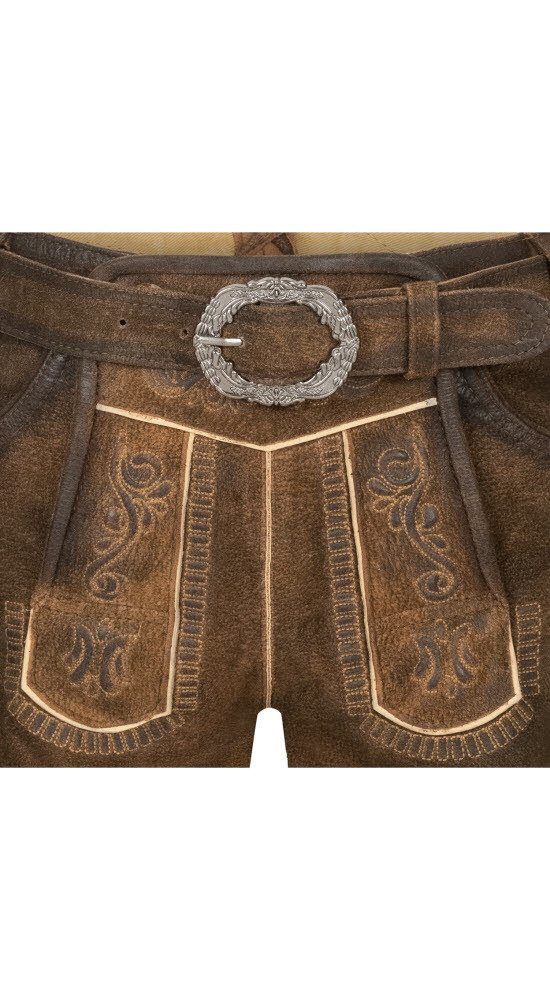 Nübler Trachtenlederhose Kinderlederhose kurz Alfons in Braun von Nübler