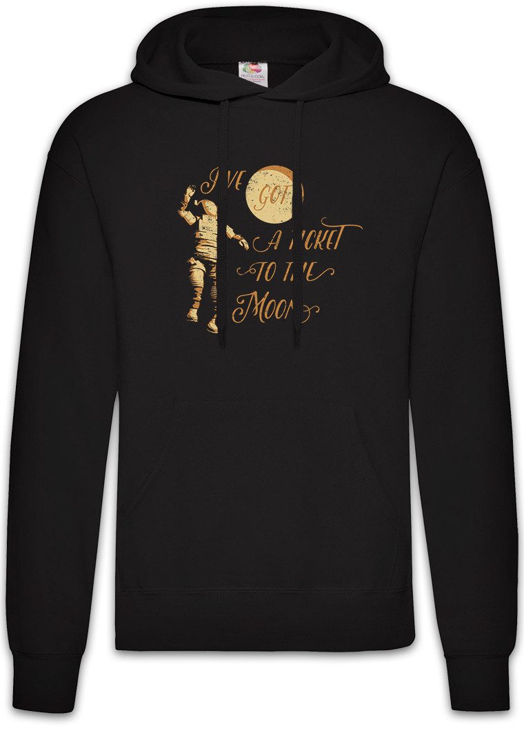 Hoodie Ticket To The Moon Herren Hoodie Mond Raumfahrt Astronaut Weltraum