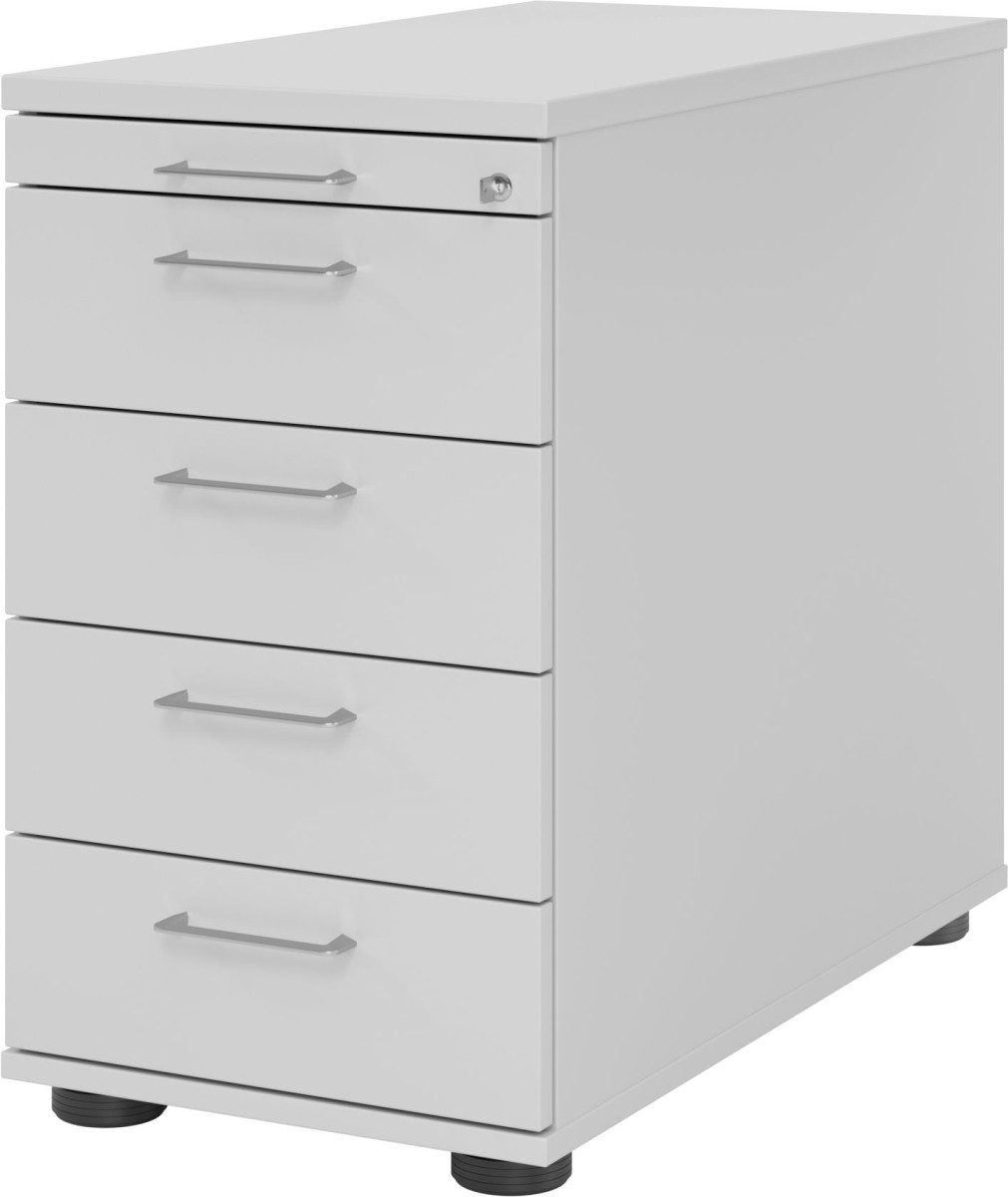 HAMMERBACHER Container Standcontainer 80cm 4 Schub Schloss Bügelgriff Grau