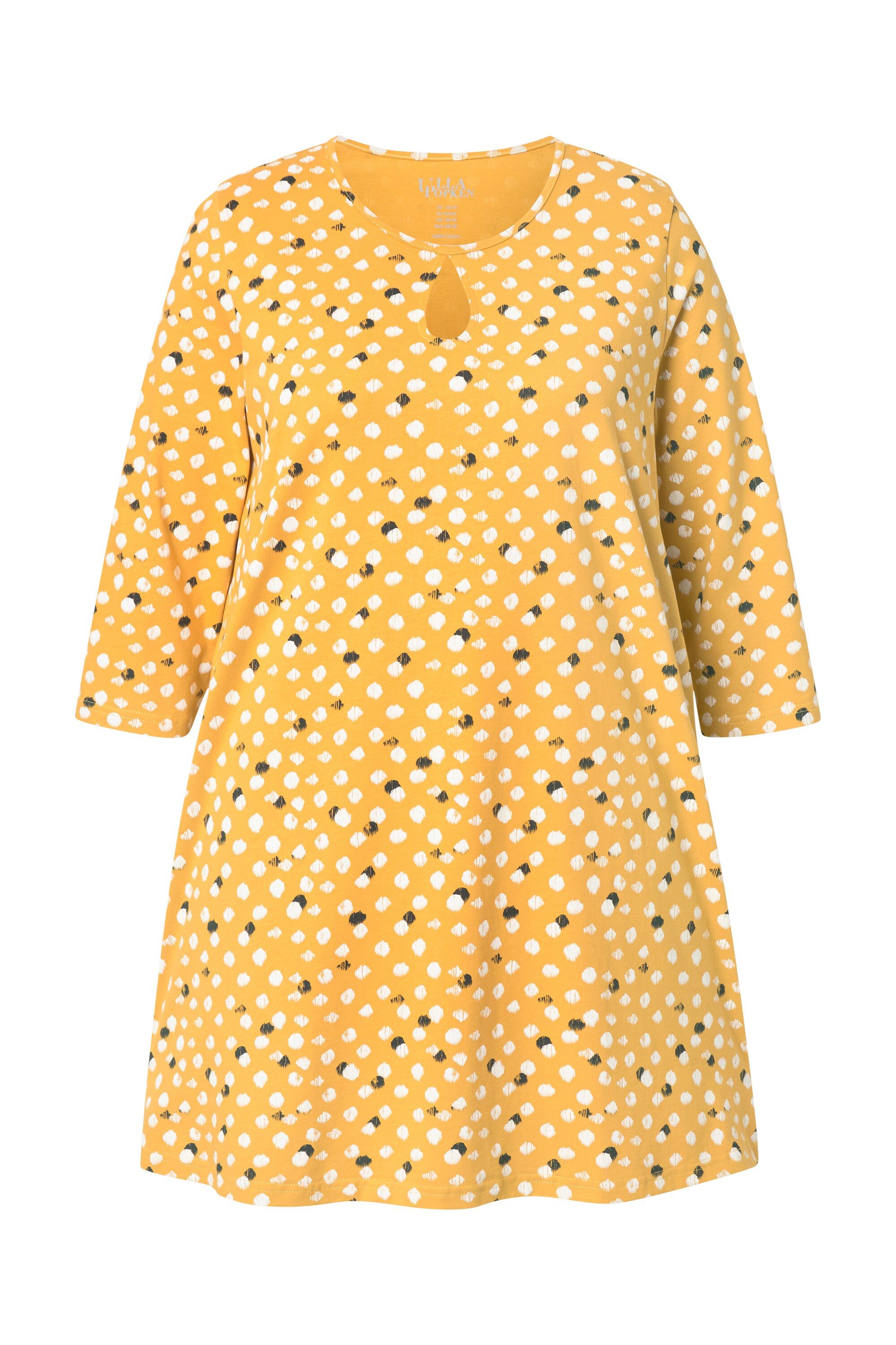 Ulla Popken Longshirt Longshirt Punkte A-Linie Rundhals 3/4-Arm günstig online kaufen