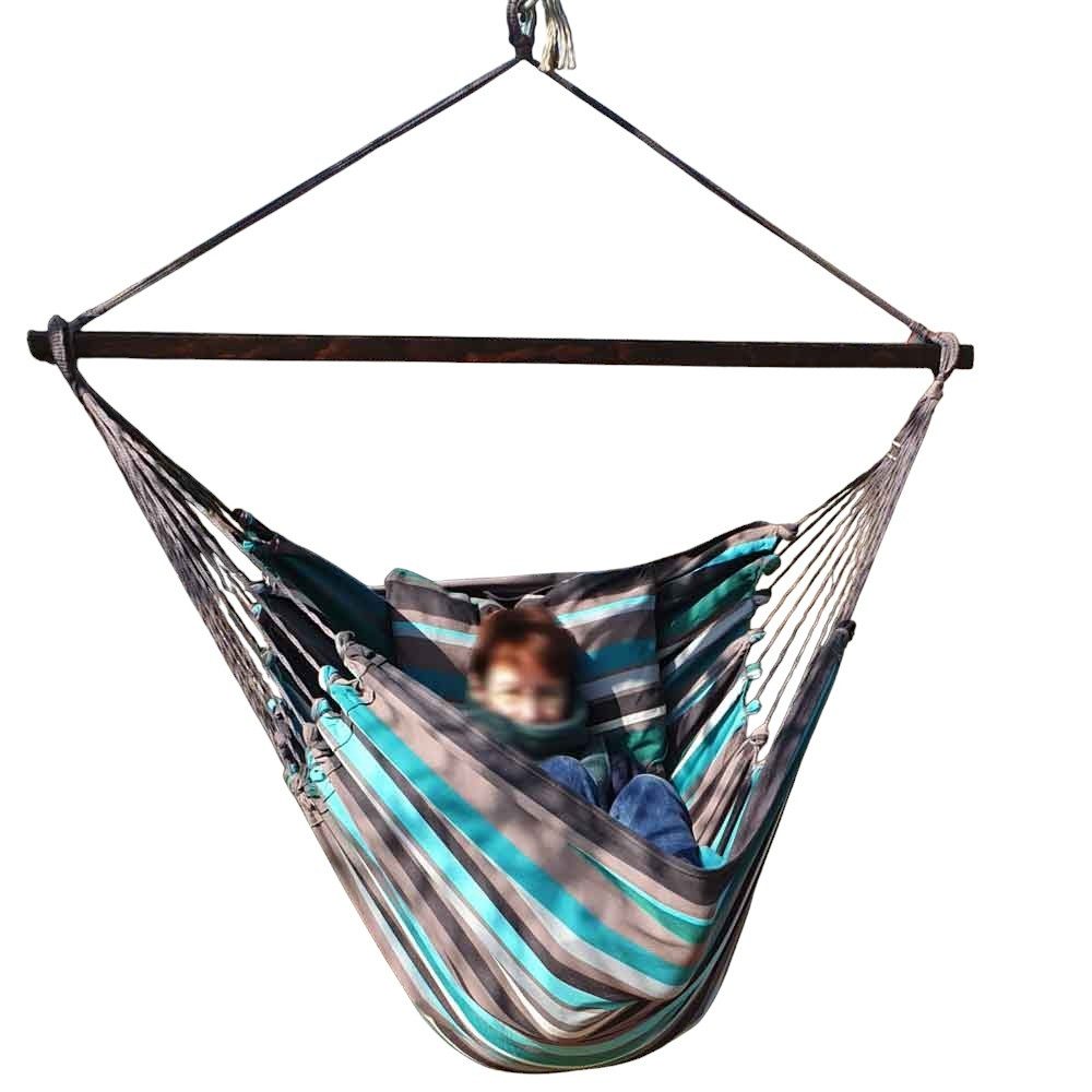 HOPLO Hängestuhl Gepolsterter Hängesessel Hängestuhl Eleganza XXXL Baumwolle 2 Kissen, Hergestellt unter fairen Bedingungen!