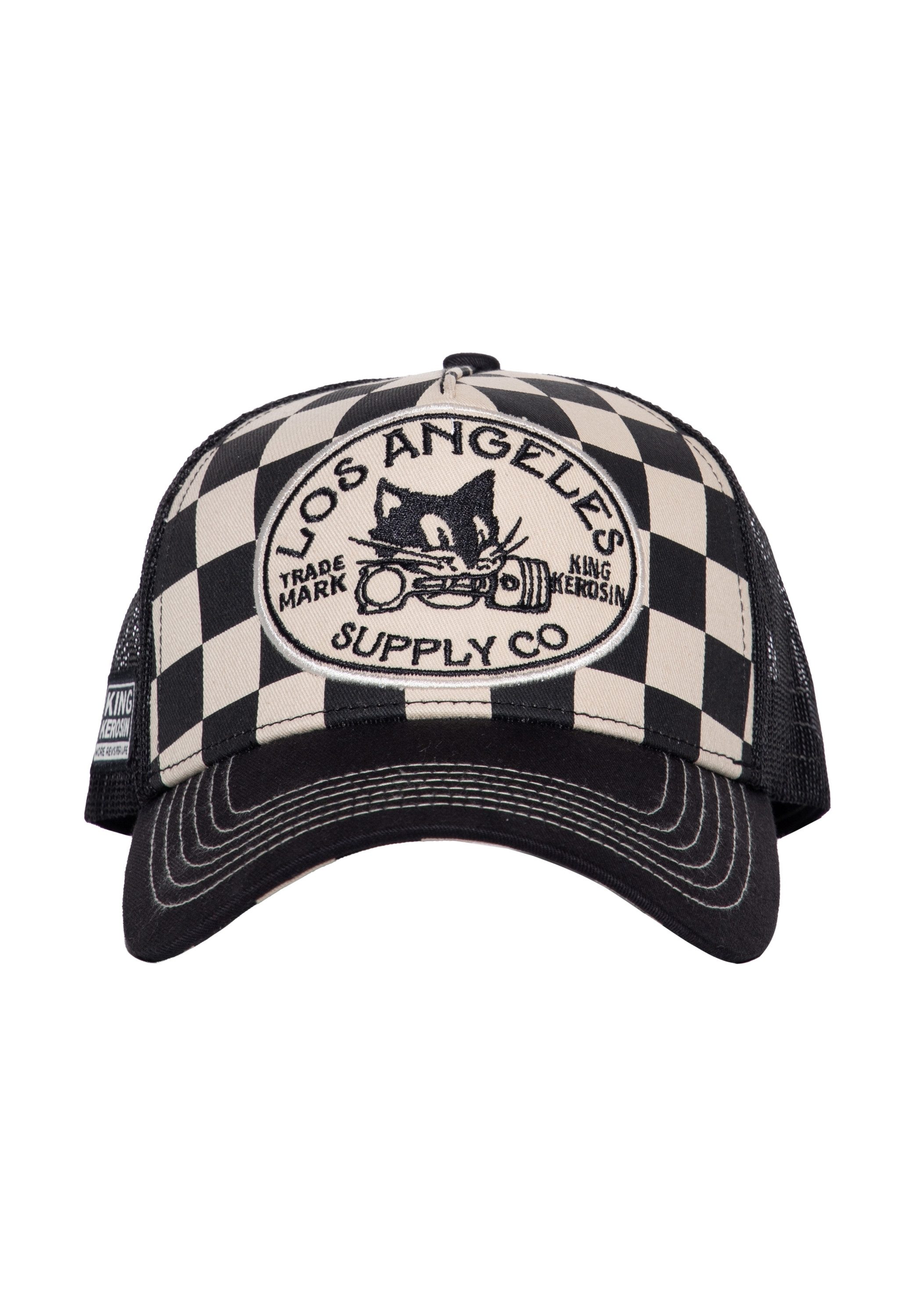 KingKerosin Trucker Cap Los Angeles Supply Co (1-St) Checkered Design