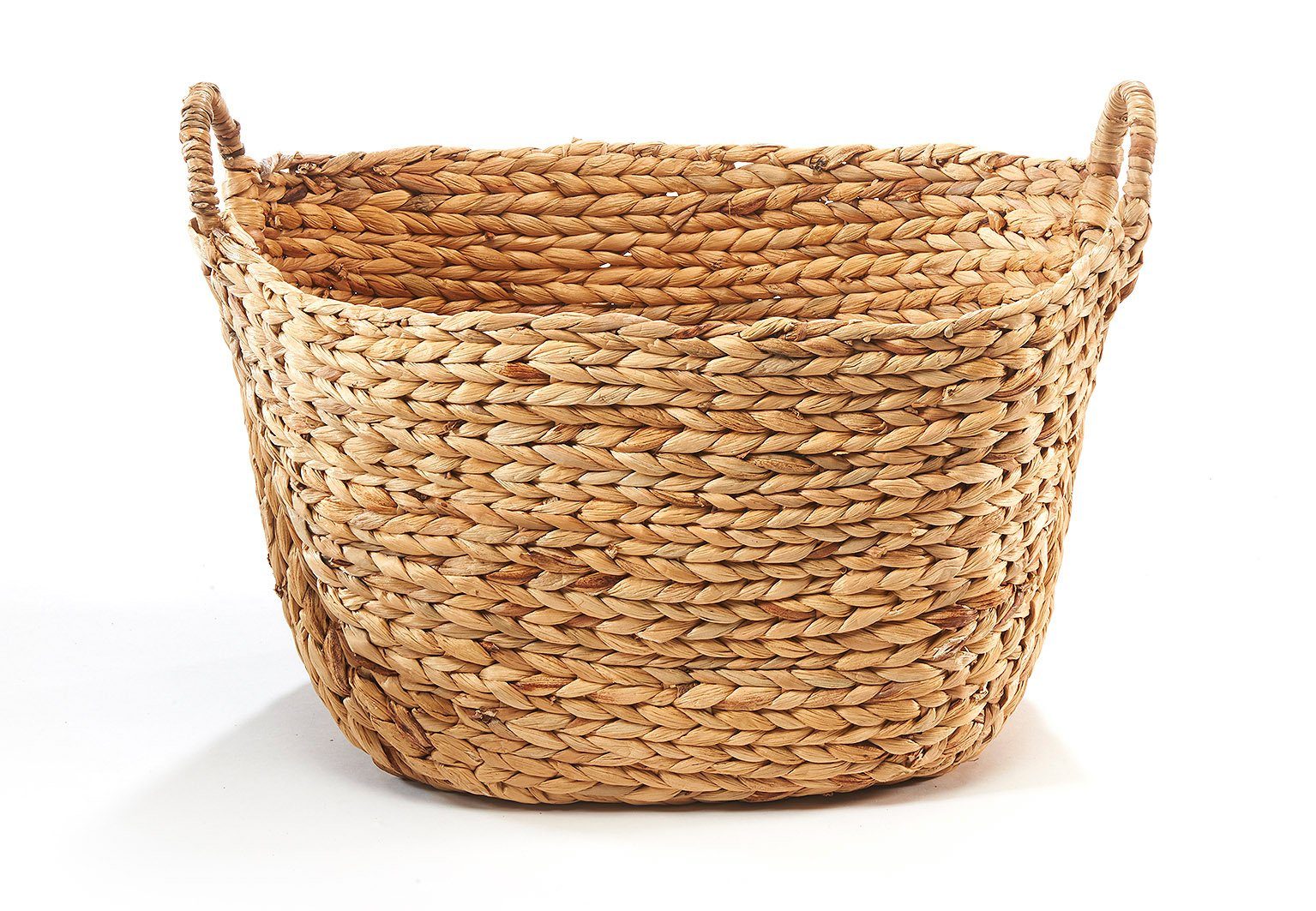 Kobolo Aufbewahrungskorb Korb aus Wasserhyazinthe mit Griffen 56x40x41cm (56x40x41cm)