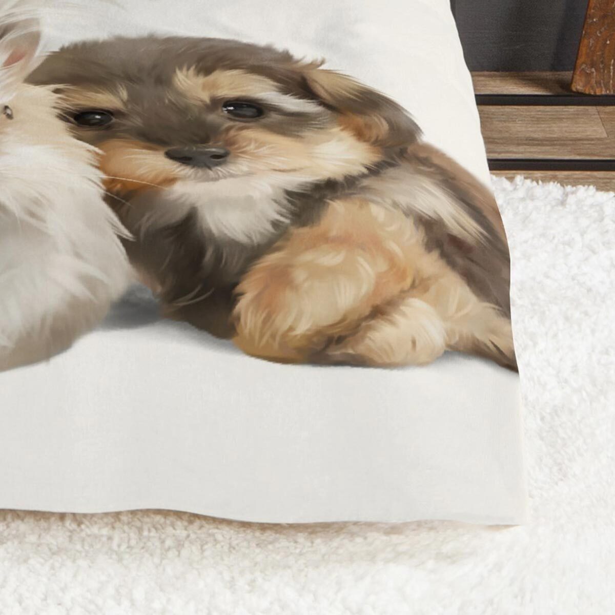 TRAUMSCHLAF Bettwäsche Hase und Hund, Flanell, 2 teilig, besonders weich und warm