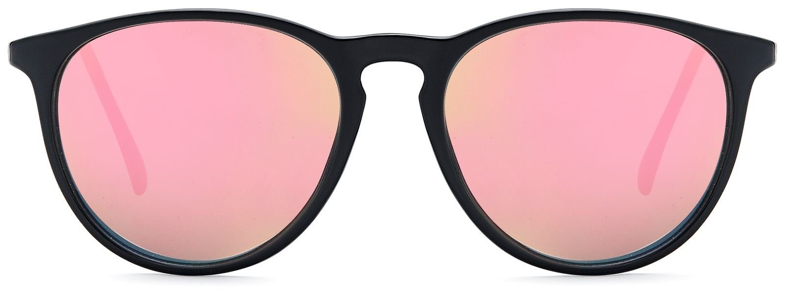 verspiegelt (1-St) Verspiegelt styleBREAKER Pink Sonnenbrille Schwarz Gestell Glas /