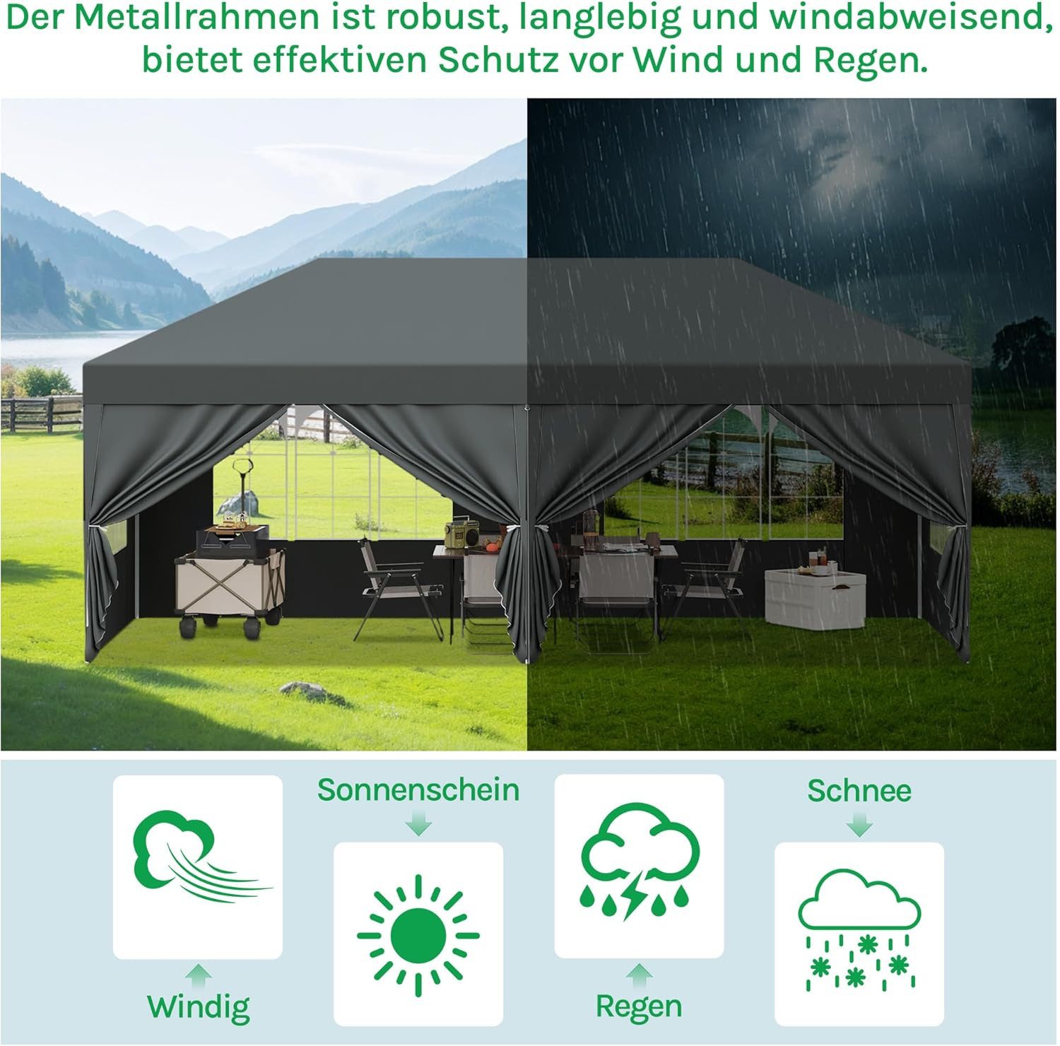 EUGAD Pavillon, mit 6 Seitenteilen, 6 günstig online kaufen