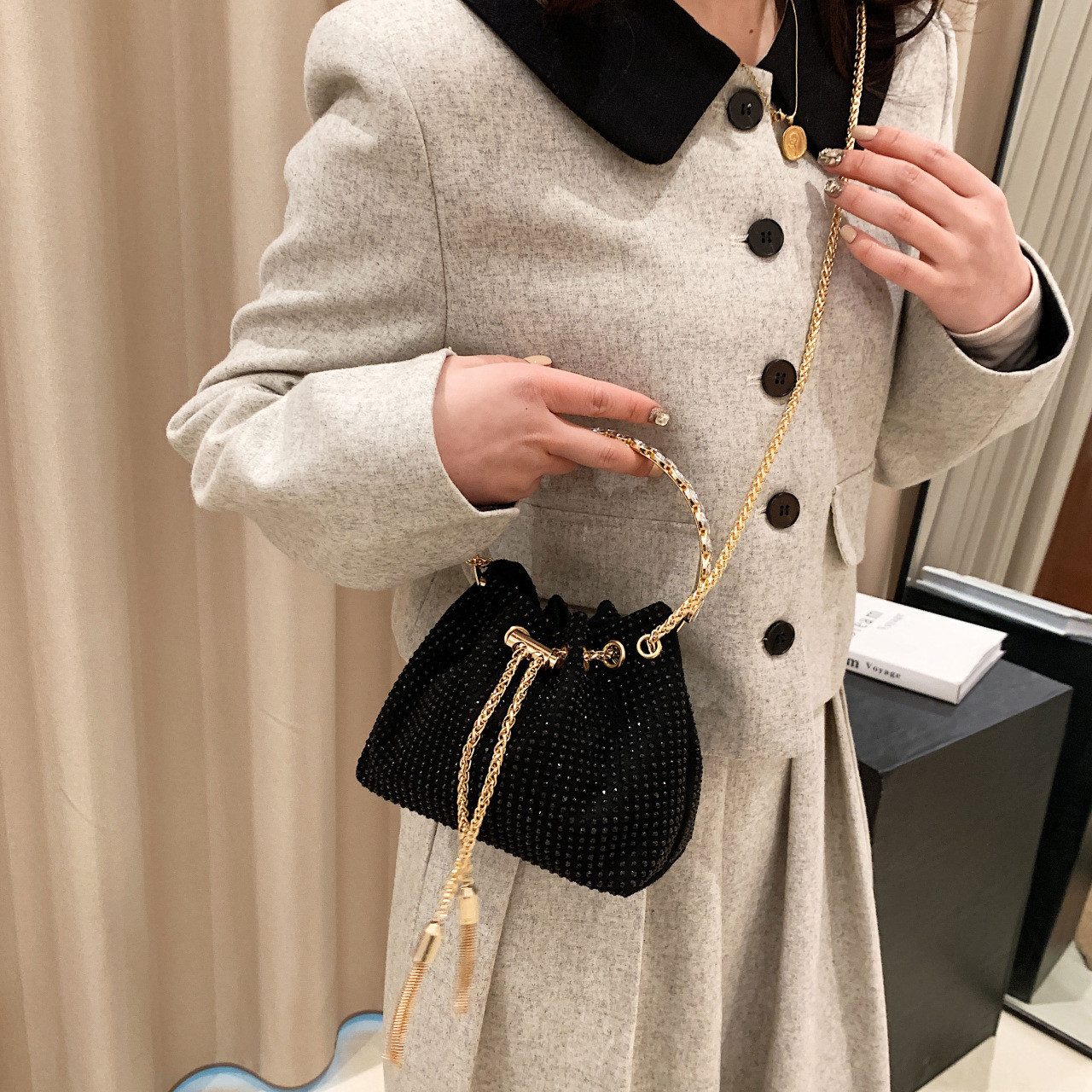 Cachito Clutch Abendtasche für Damen Handtaschen, Bling Kristall Strass Geldbörse, Umhängetasche für Abend Hochzeit Party Abschlussball – Bild 4 von 5