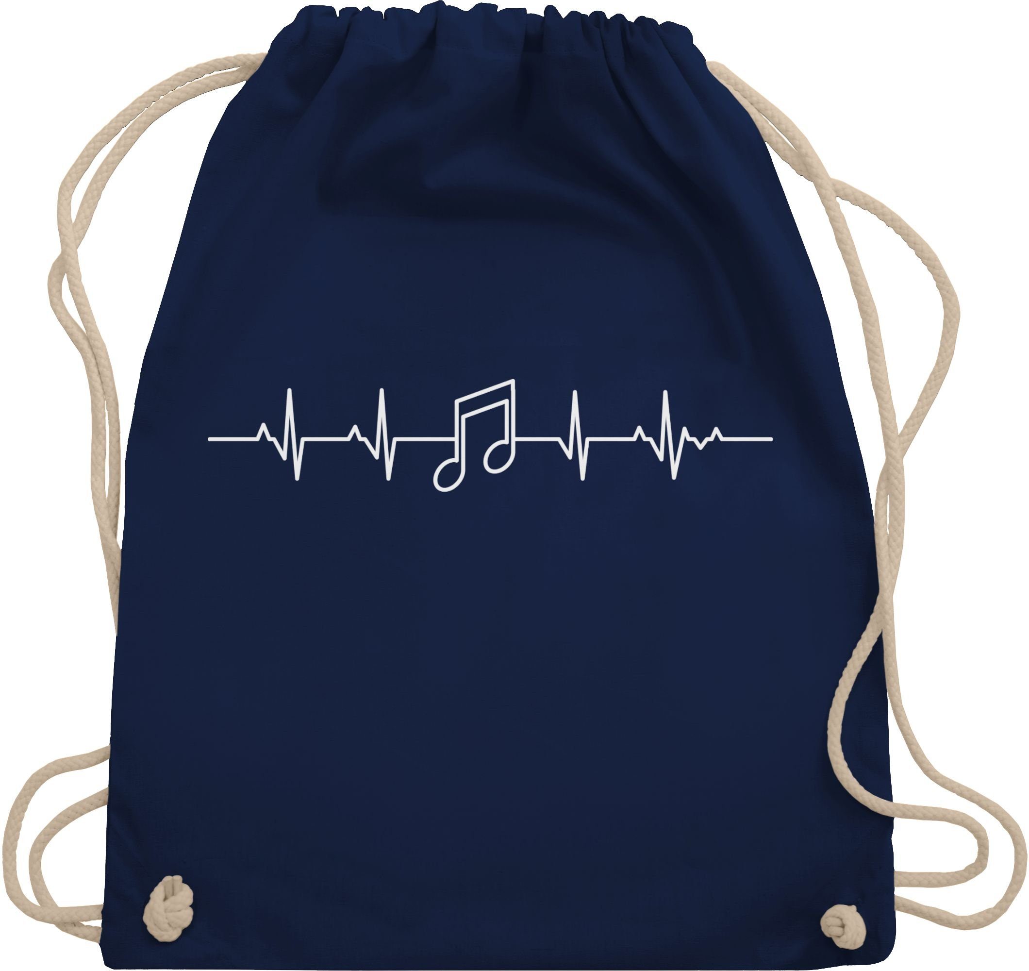 Shirtracer Turnbeutel Herzschlag Musik Note, Symbol und Zeichen Outfit