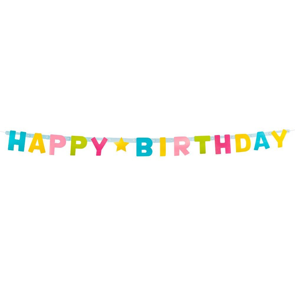 Boland Kostüm Buchstabengirlande Happy Birthday 1,5m