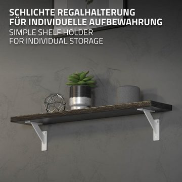 ML-DESIGN Regal Regalhalterung aus Aluminium, Schwebende Regalträger für Wandmontage, 2-tlg., 2er Set 120x120mm Weiß Aluminium Schwebend für Wandmontage