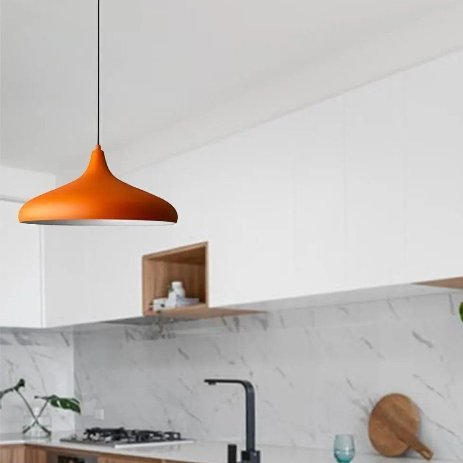 Bamyum Pendelleuchte Bamyum Pendelleuchte Durchmesser 35 cm E27 Metall Moderne Lampe, ohne Leuchtmittel