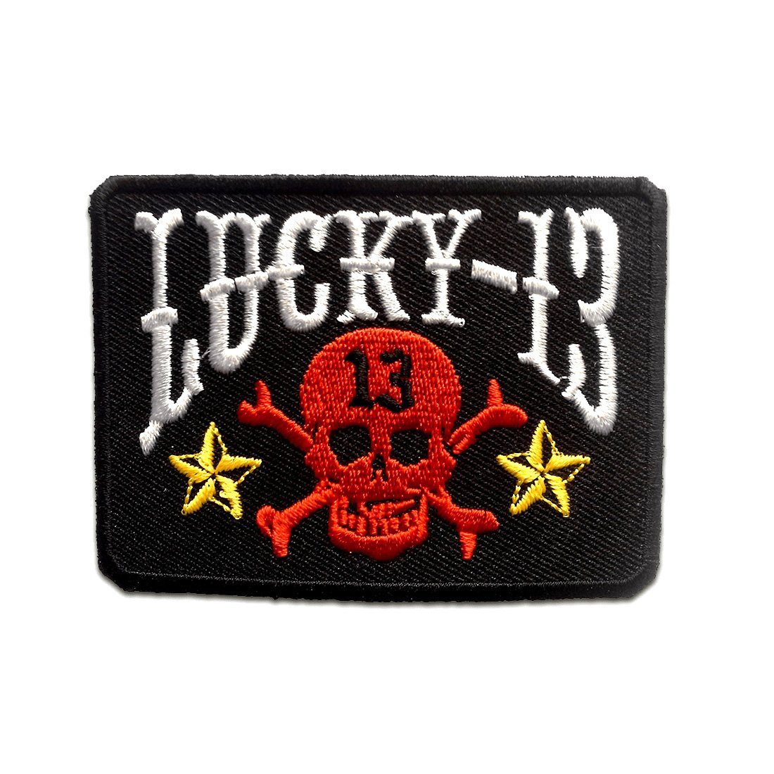 Catch the Patch Aufnäher Bügelbild, Aufbügler, Applikationen, Patches, Flicken, zum aufbügeln, Polyester, Lucky 13 biker - Größe: 5,7 x 7,7 cm