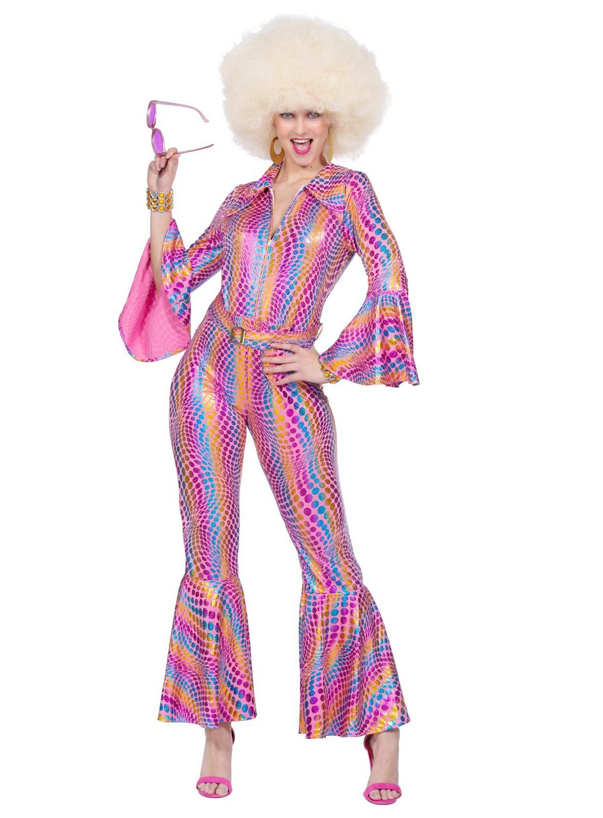 Metamorph Kostüm Dancing Queen Disco Suit, Hautenger Overall mit Glanz und günstig online kaufen