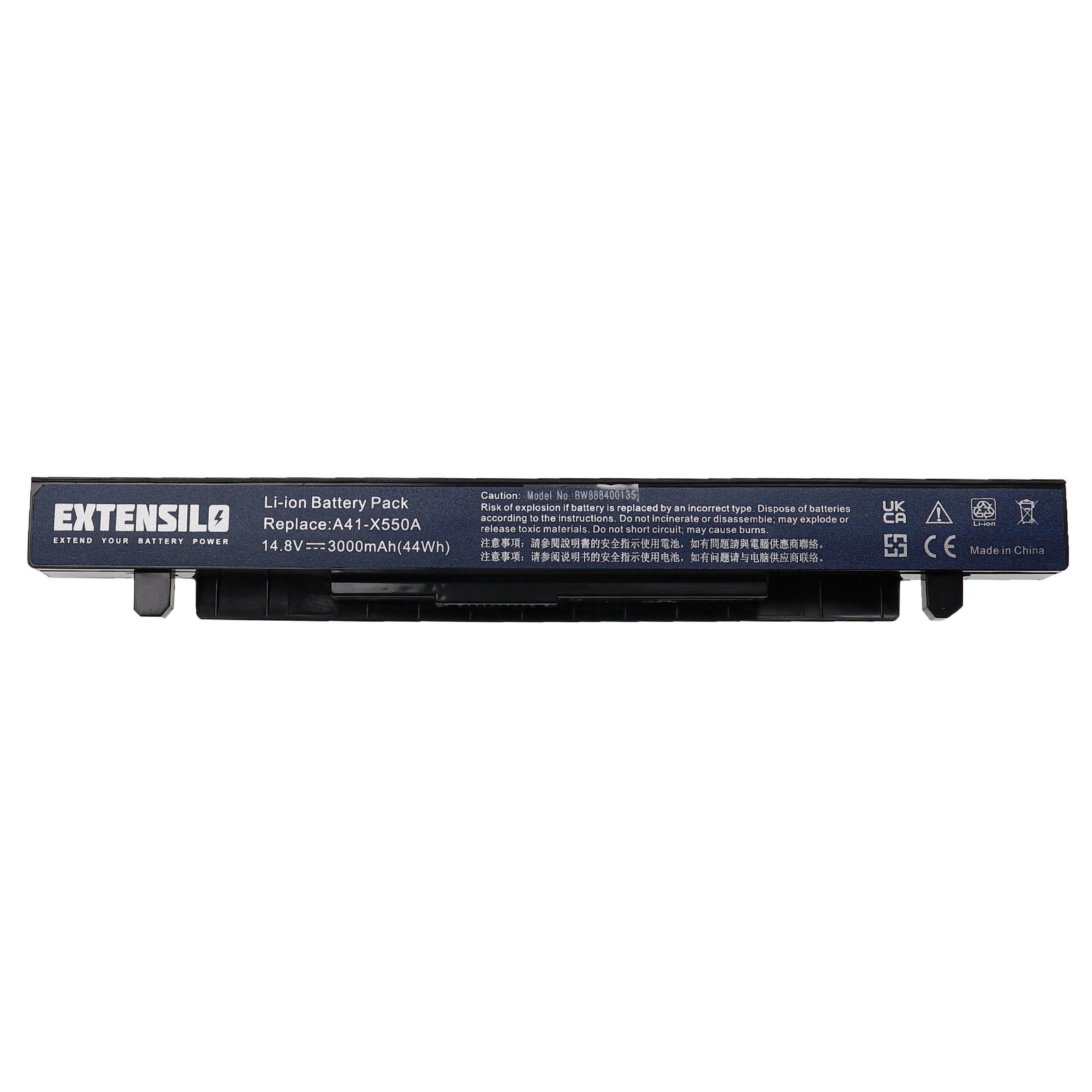 Extensilo passend für Asus F450VB, F450VC, F450VE, F452CA, F452EA, F452EP, Laptop-Akku 3000 mAh