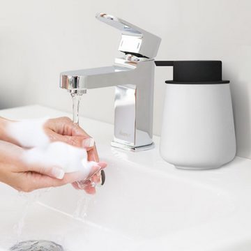 CALIYO Seifenspender Seifenspender Spülmittelspender,Nachfüllbarer Soap Dispenser Keramik, 300ml Spender Geeignet für Handseife,Shampoo,Duschgel,Waschmittel