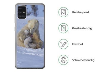 MuchoWow Handyhülle Eisbären - Schnee - Weiß, Handyhülle Samsung Galaxy A52 5G, Smartphone-Bumper, Print, Handy
