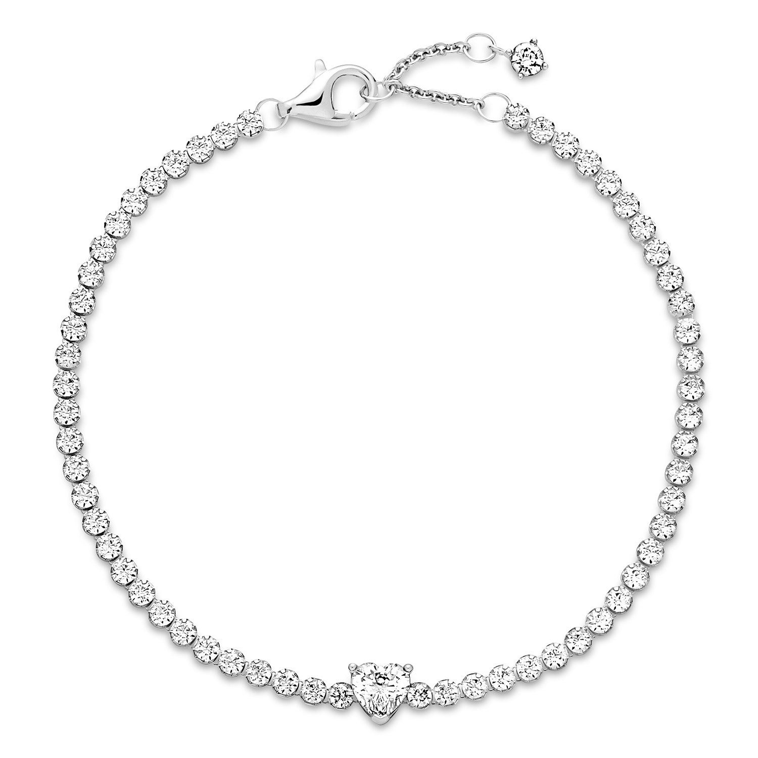 Pandora Tennisarmband Funkelndes Herz Silber günstig online kaufen