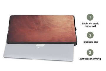MuchoWow Laptop-Hülle Leder - Lederoptik - Braun - Hell 13.3 Zoll, Laptopsleeve, weiches Innenfutter zum Schutz Kratzern, Laptoptasche