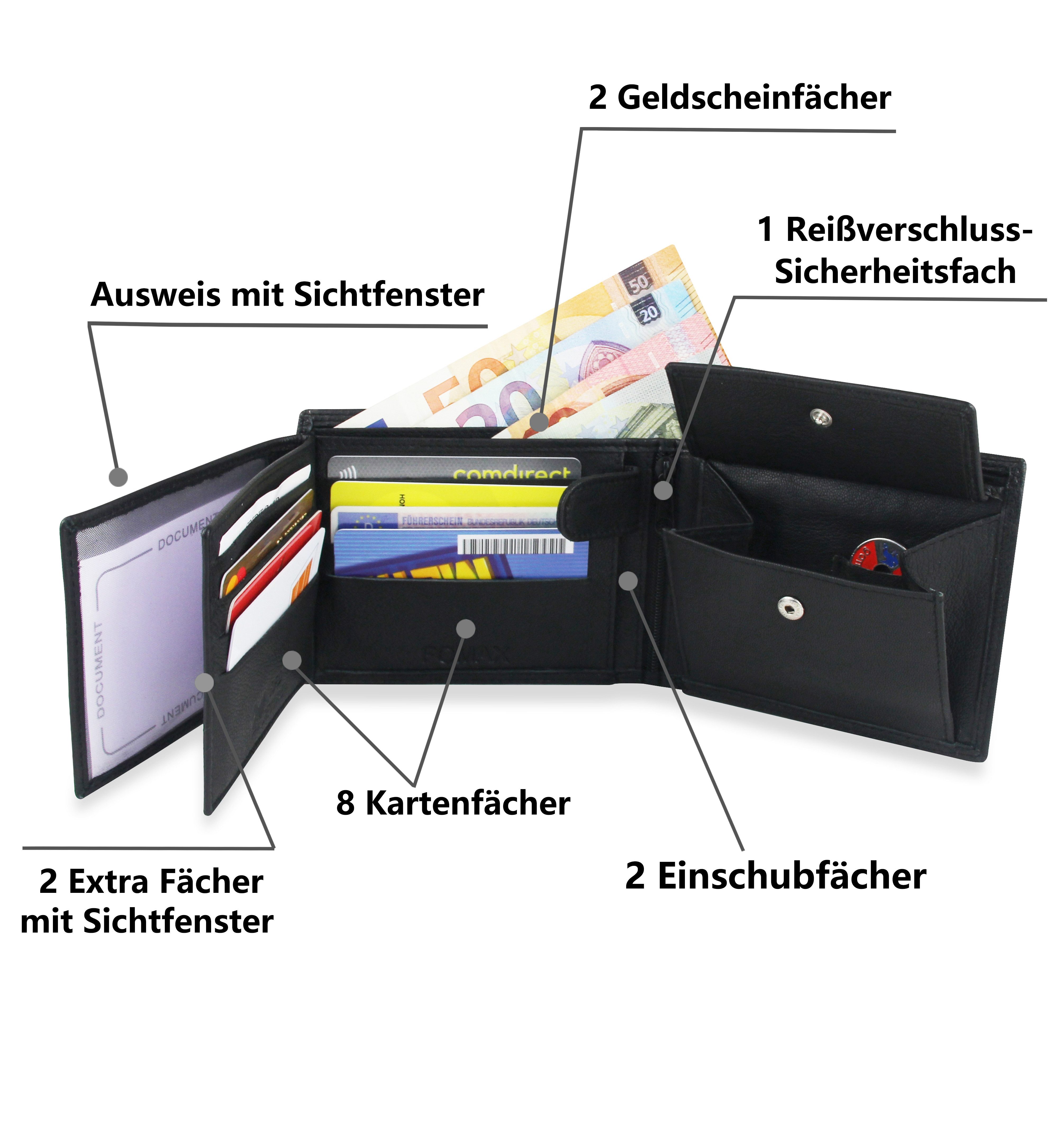 Fomax Geldbörse Herren aus echtem Leder mit RFID Schutz, Querformat Portemo günstig online kaufen