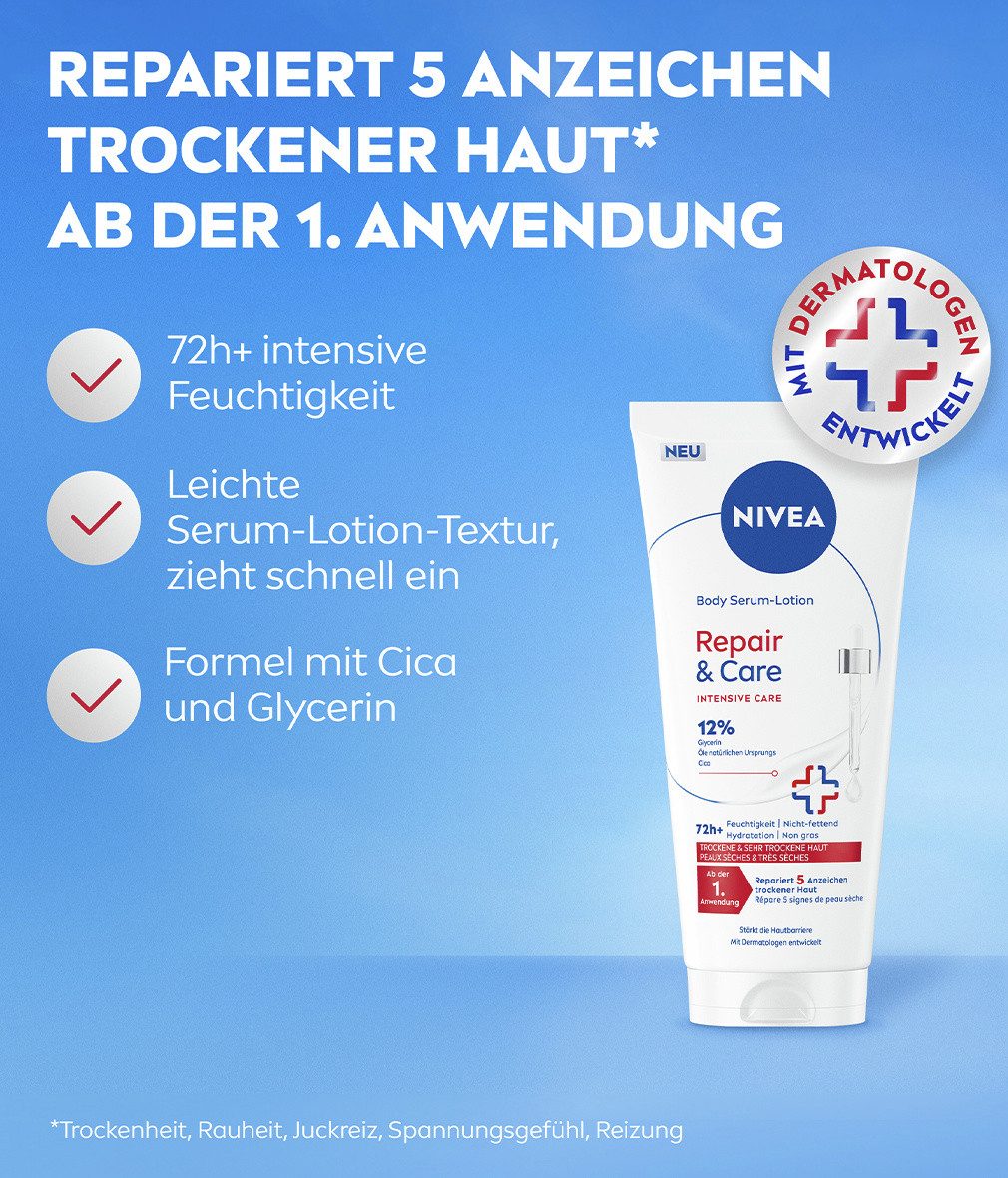 Nivea Bodylotion Repair & Care Serum-Lotion 2 x 200ml, 2-tlg.