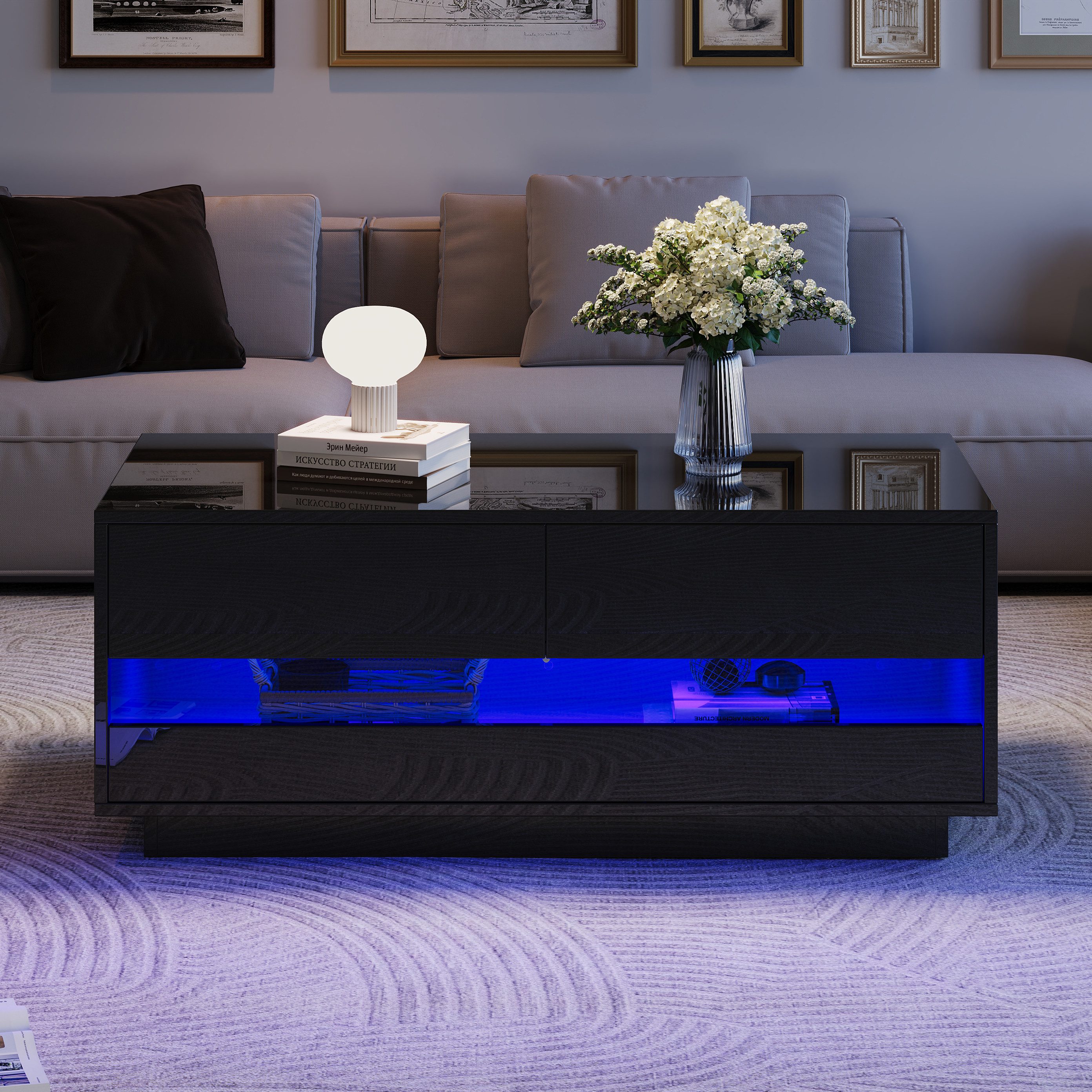 STILVORA Couchtisch Hochglanz-Wohnzimmertisch mit Schubladen Sofatisch günstig online kaufen