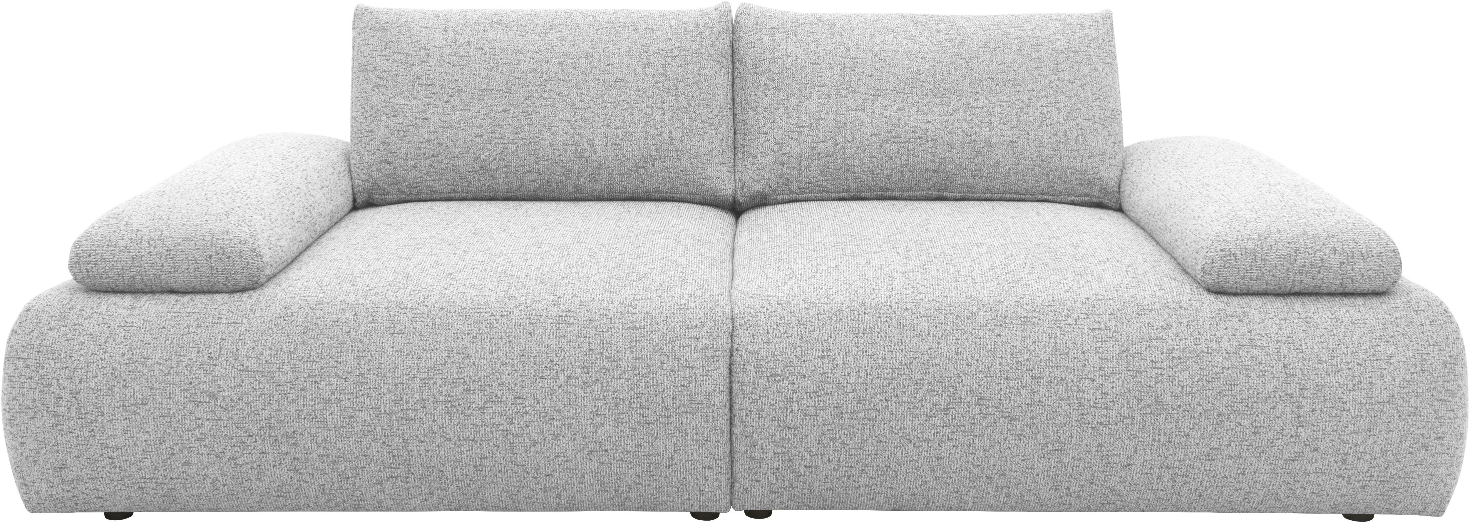 DOMO collection Big-Sofa Évora Megasofa Breite 244 cm, 2 Teile, Federkern, inkl. Armlehnenverstellung, Struktur grob, silber