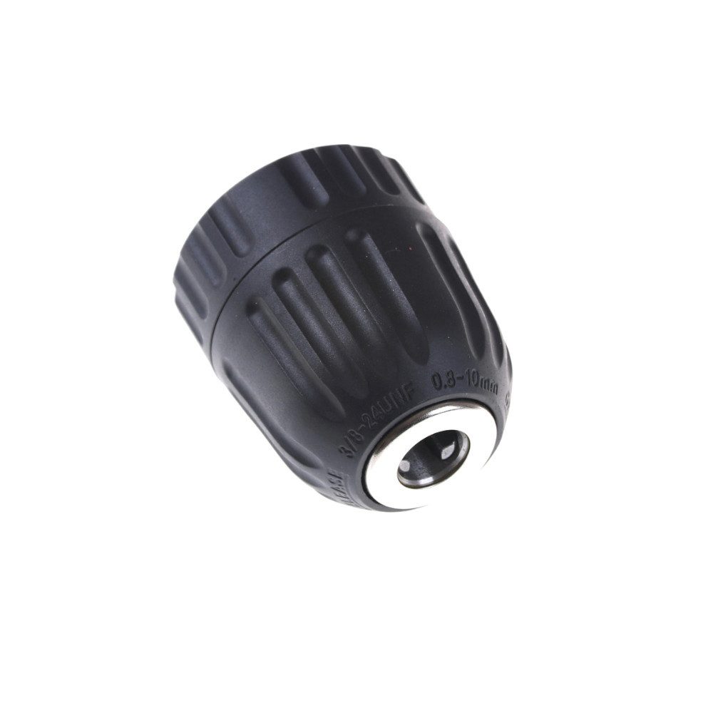 Trade-Shop Schnellspannbohrfutter Werkzeugaufnahme passend für Akkuschrauber mit 3/8" x 24 UNF Aufnahme, Spannweite bis 10.00 mm, Länge: ca. 60mm / Durchmesser: ca. 40mm