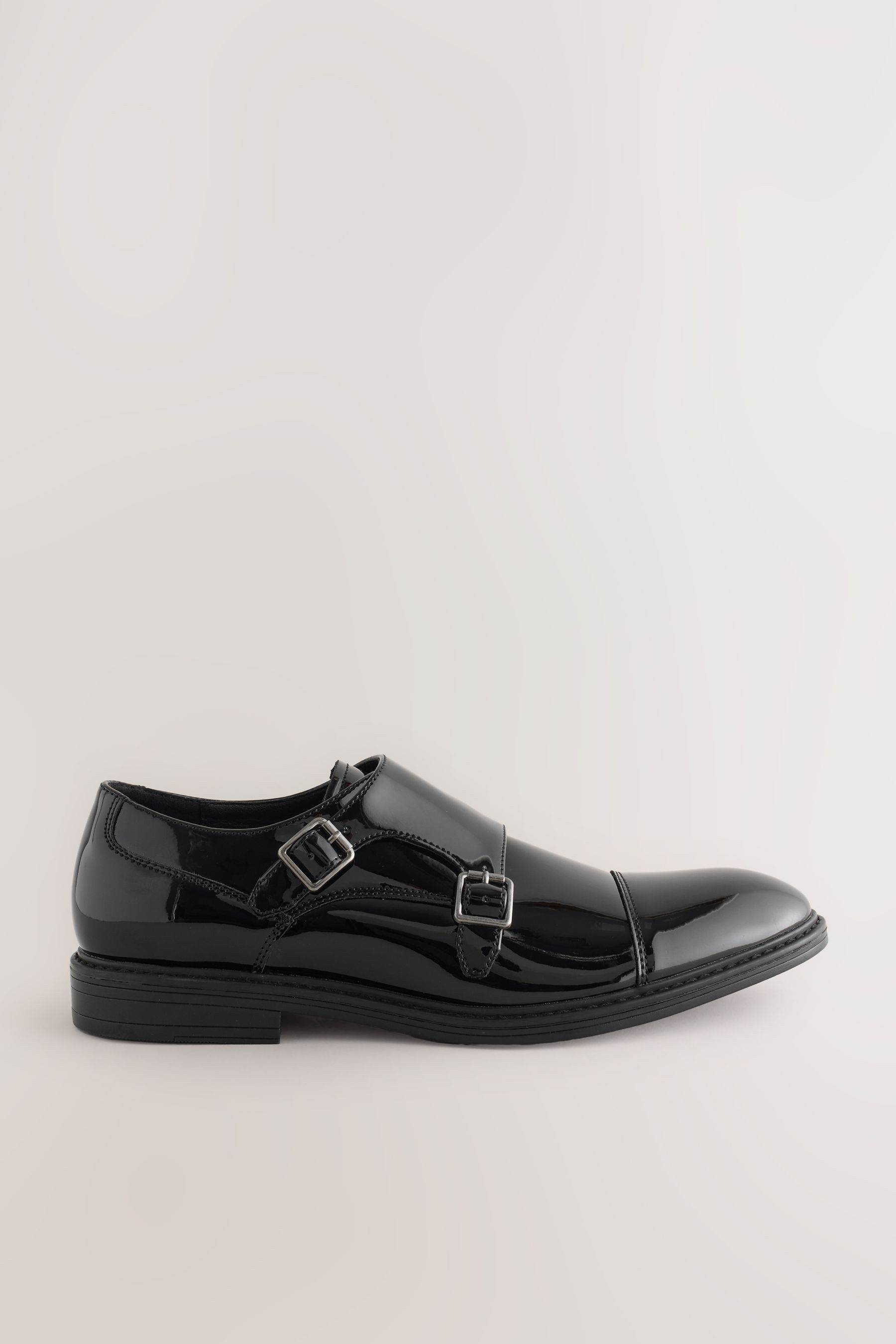 Next Monk-Lackschuhe mit Doppelriemen und Zehenkappe Slipper (1-tlg)