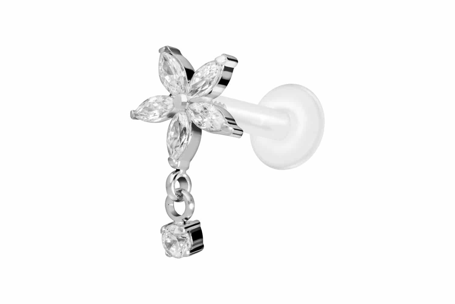 PIERCINGLINE Piercing-Set PTFE Labret mit Innengewinde + Titan-Aufsatz KRIS günstig online kaufen