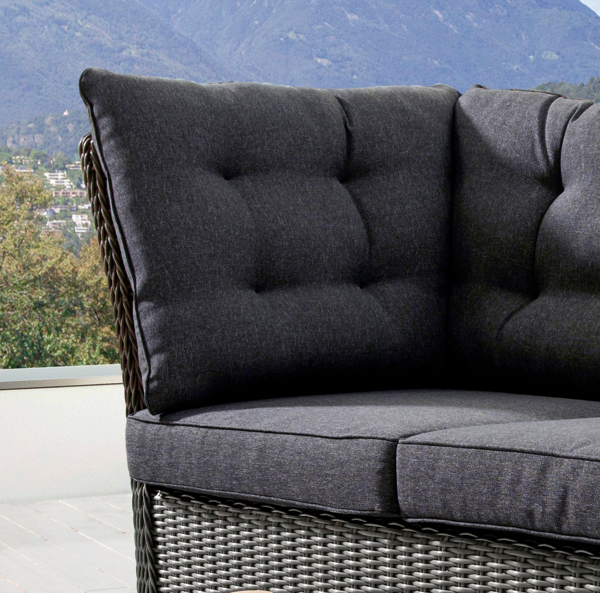 Sitzplätze, Auflagen 3 grau Destiny PALMA, vintage | Loungesofa grau inkl. Polyrattan,