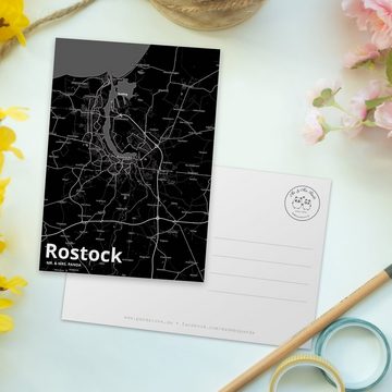 Mr. & Mrs. Panda Postkarte Rostock - Geschenk, Einladung, Geburtstagskarte, Ort, Dorf, Stadt Dor