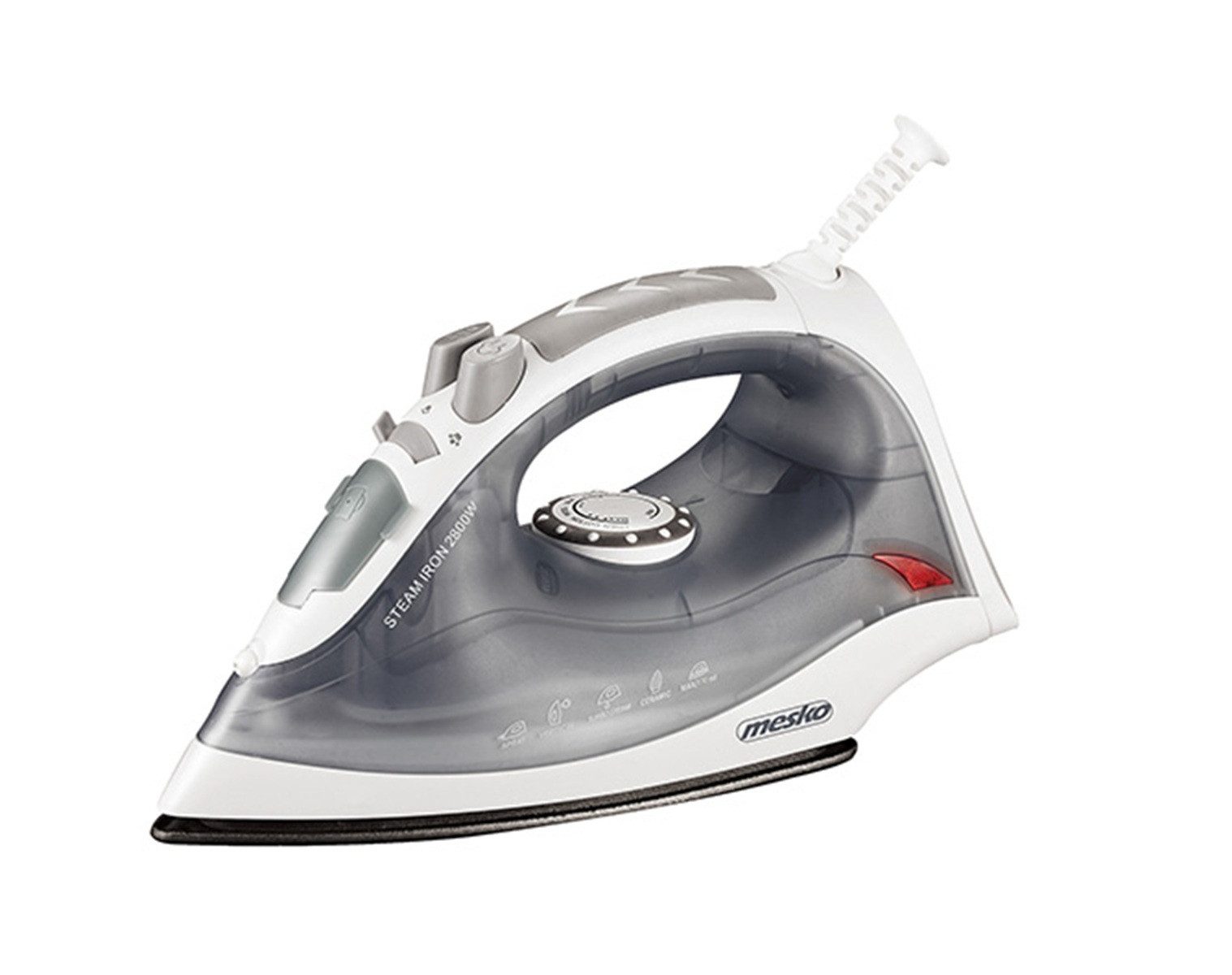 Mesko Dampfbügeleisen MS 5037 Dampfbügeleisen 2800 W - 170 ml, Grau, 2800 W, Vertikaldampf, Keramiksohle