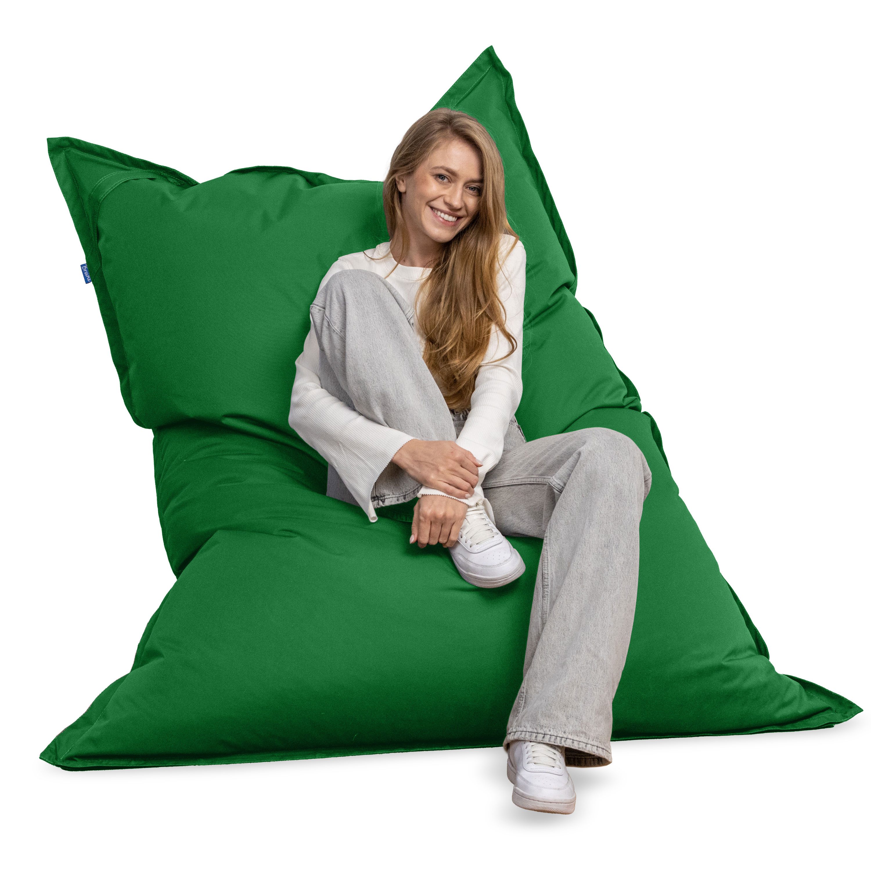 Bruni Sitzsack Caree 140x180 cm - rechteckiger XXL-Bean Bag, in Deutschland gefertigt, Riesiger Indoor- und Outdoor-Sitzsack aus Bayern, gemütlich & robust