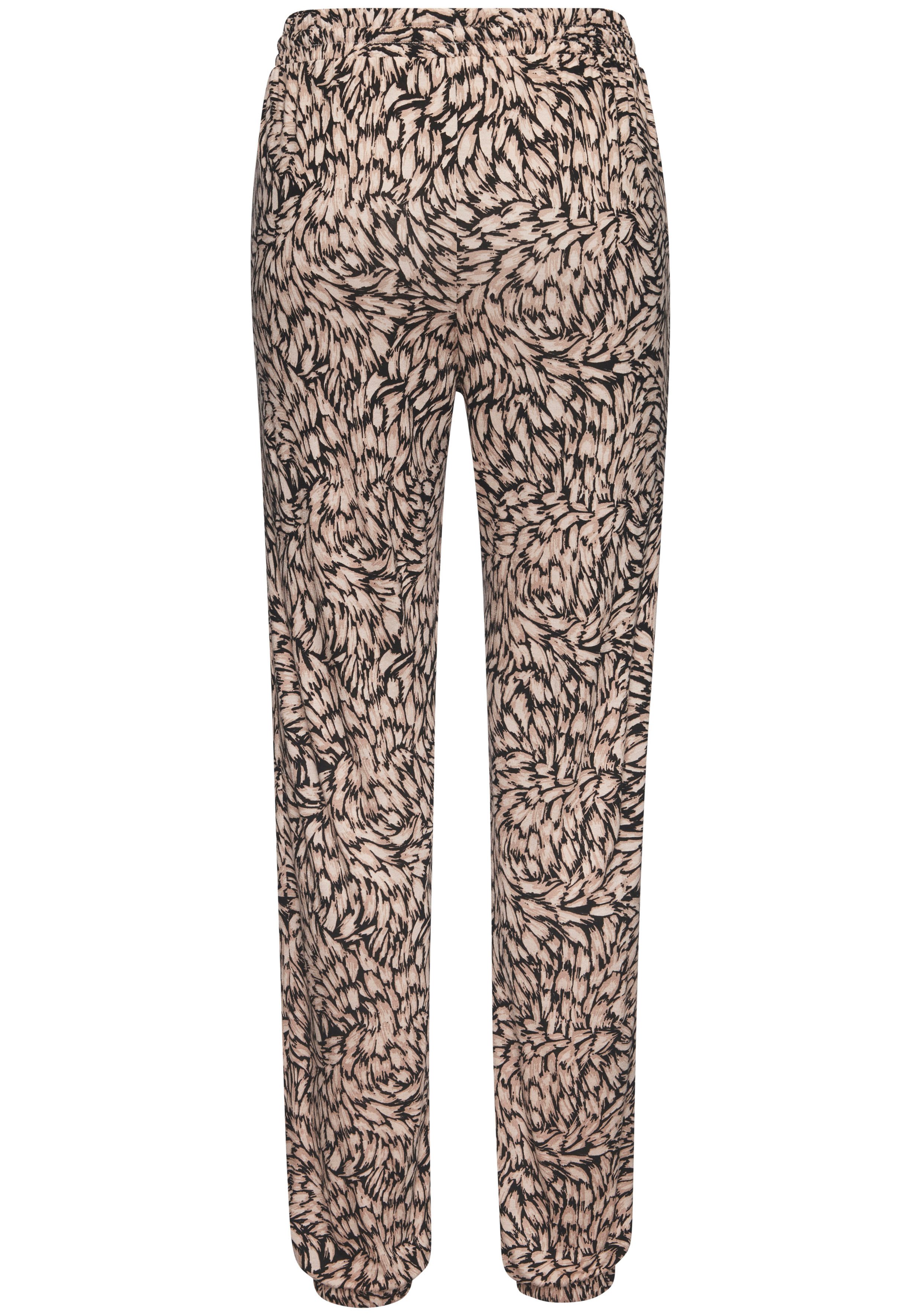 Buffalo Jerseyhose mit Alloverprint, sommerliche Schlupfhose mit Taschen, Strandhose