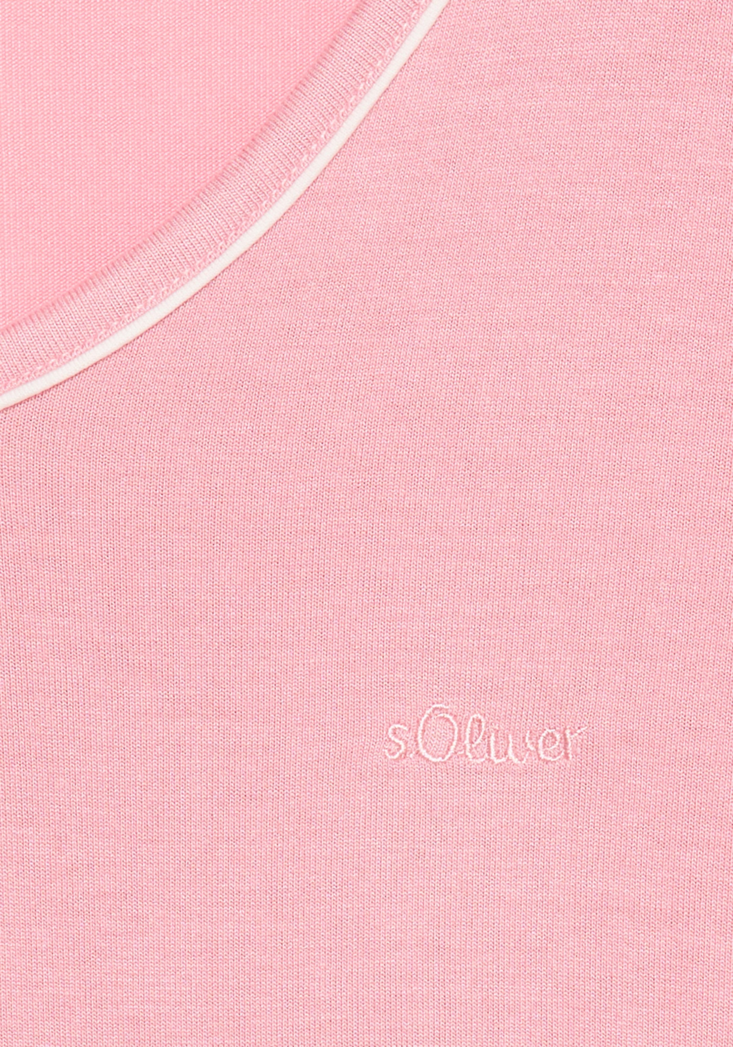 s.Oliver Pyjamaoberteil mit kleiner Kontrast-Paspel