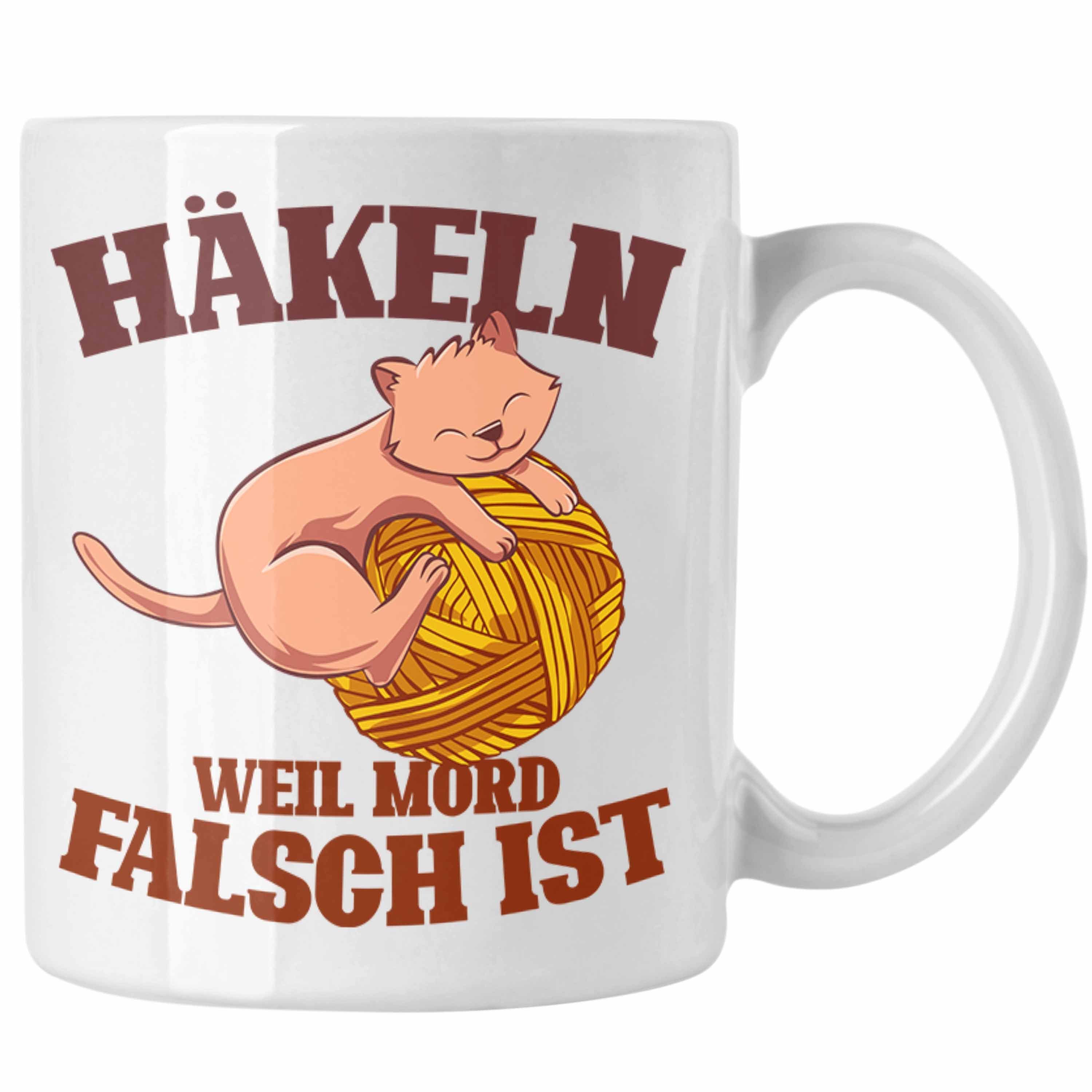 Trendation Tasse Lustige Strick Häkel-Tasse Geschenk Stricken Häkeln