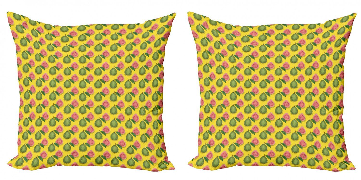 Kissenbezüge Modern Accent Doppelseitiger Digitaldruck, Abakuhaus (2 Stück), Tropisch Reife Früchte Guava Blatt
