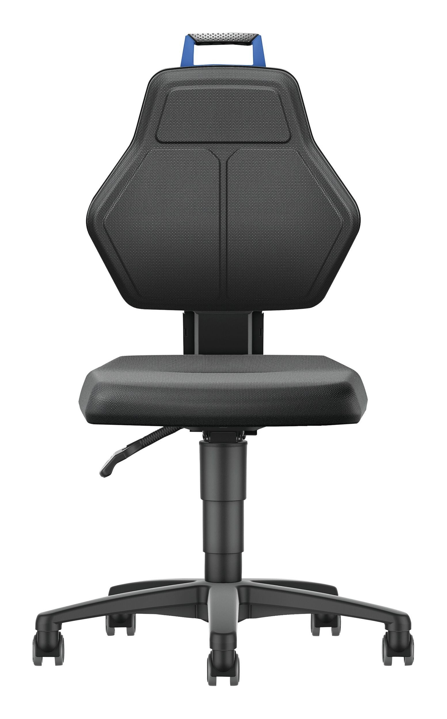 forum® Drehstuhl, Arbeitsstuhl mit Rollen Supertec - blauer Griff