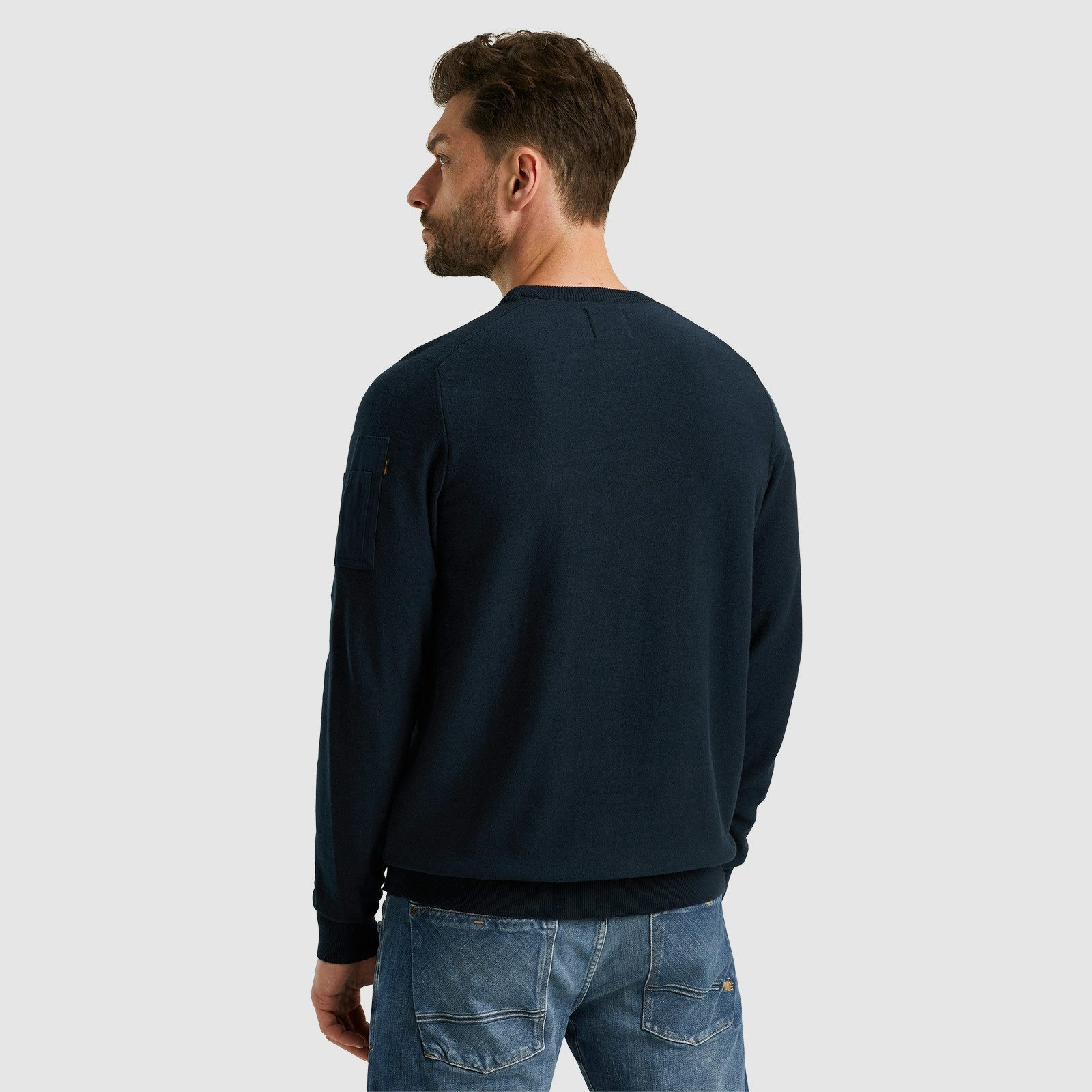 PME LEGEND Rundhalspullover mit Logo Stickerei