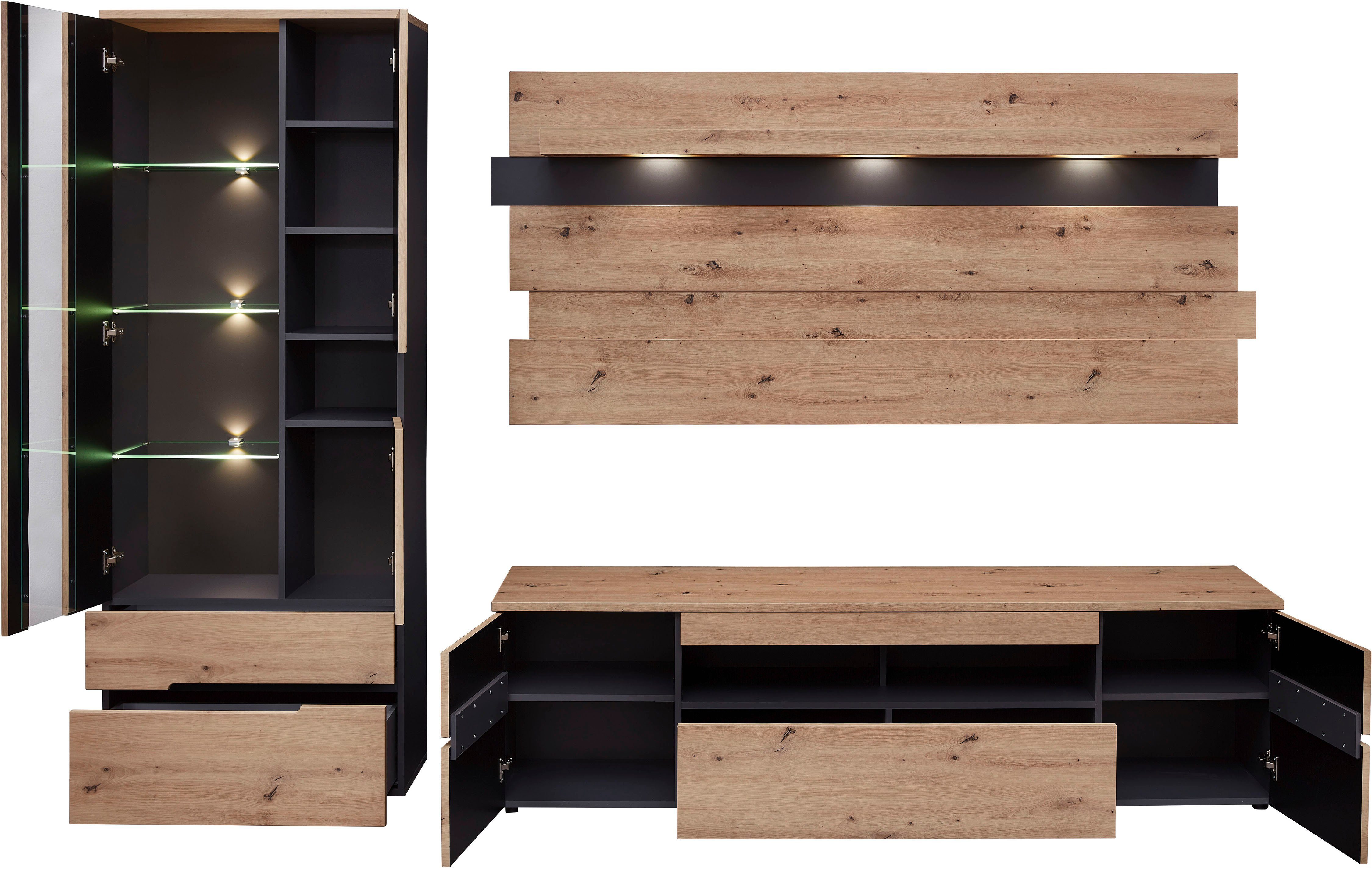 graphit Eiche TV-Schrank Bicolour Artisan Innostyle Absetzung