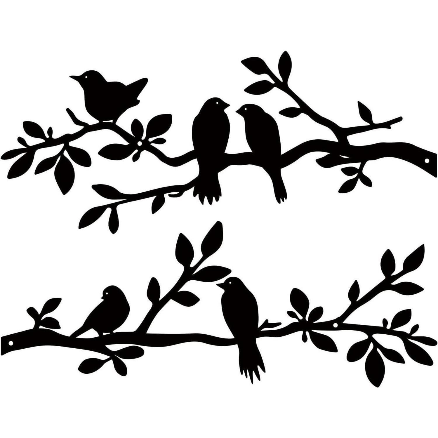 LuxusKollektion Metallbild Wanddekoration Vögel Metall 2er Ast Silhouette S günstig online kaufen