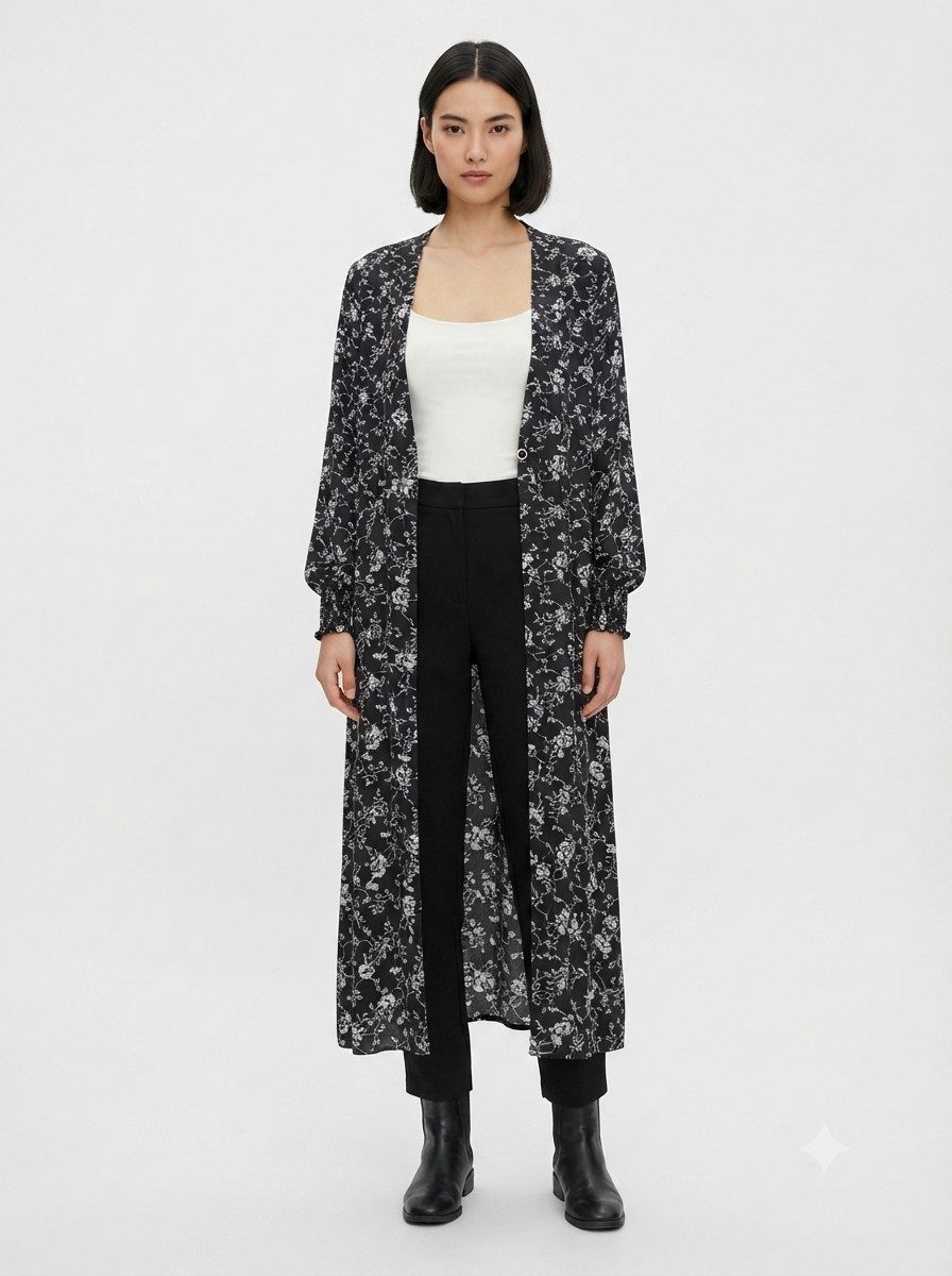 PfauGermany Blusenkimono ShrugAbaya im Kimono-Stil. Einheitsgröße:Länge 140cm.Brustweite 60cm.