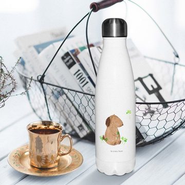 Mr. & Mrs. Panda Thermoflasche Hund Kleeblatt - Weiß - Geschenk, Hundemotiv, Hundebesitzer, Thermos, Einzigartige Geschenkidee