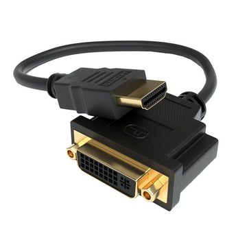 Bolwins C42 HDMI zu DVI Adapter DVI-I (24+5) Buchse auf HDMI Stecker 4K FullHD Computer-Kabel