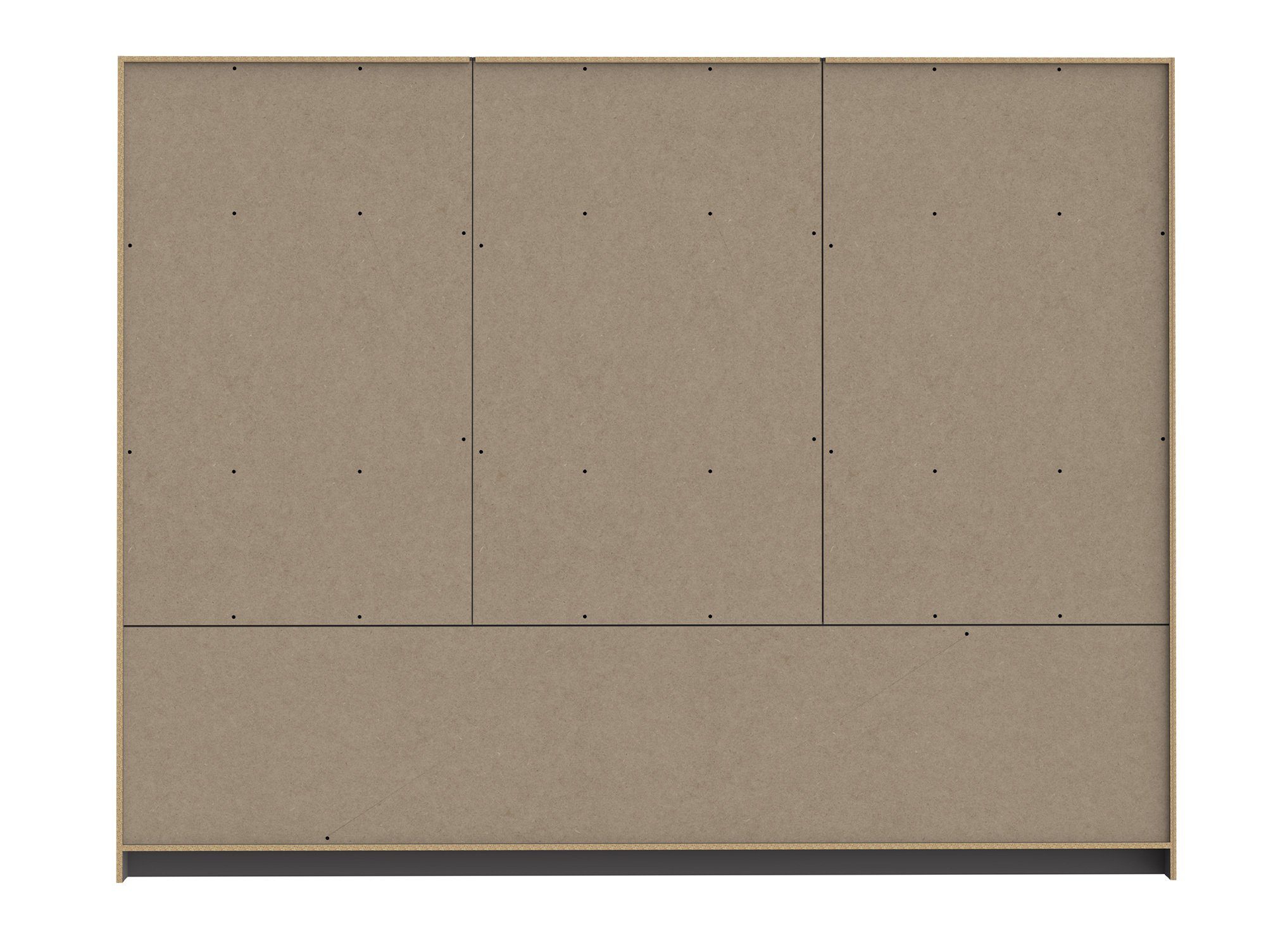 Dekorspanplatte Moebel-Eins Dekorspanplatte Material grau/eichefarbig LURANO Drehtürenschrank, Drehtürenschrank, Material Kleiderschrank LURANO