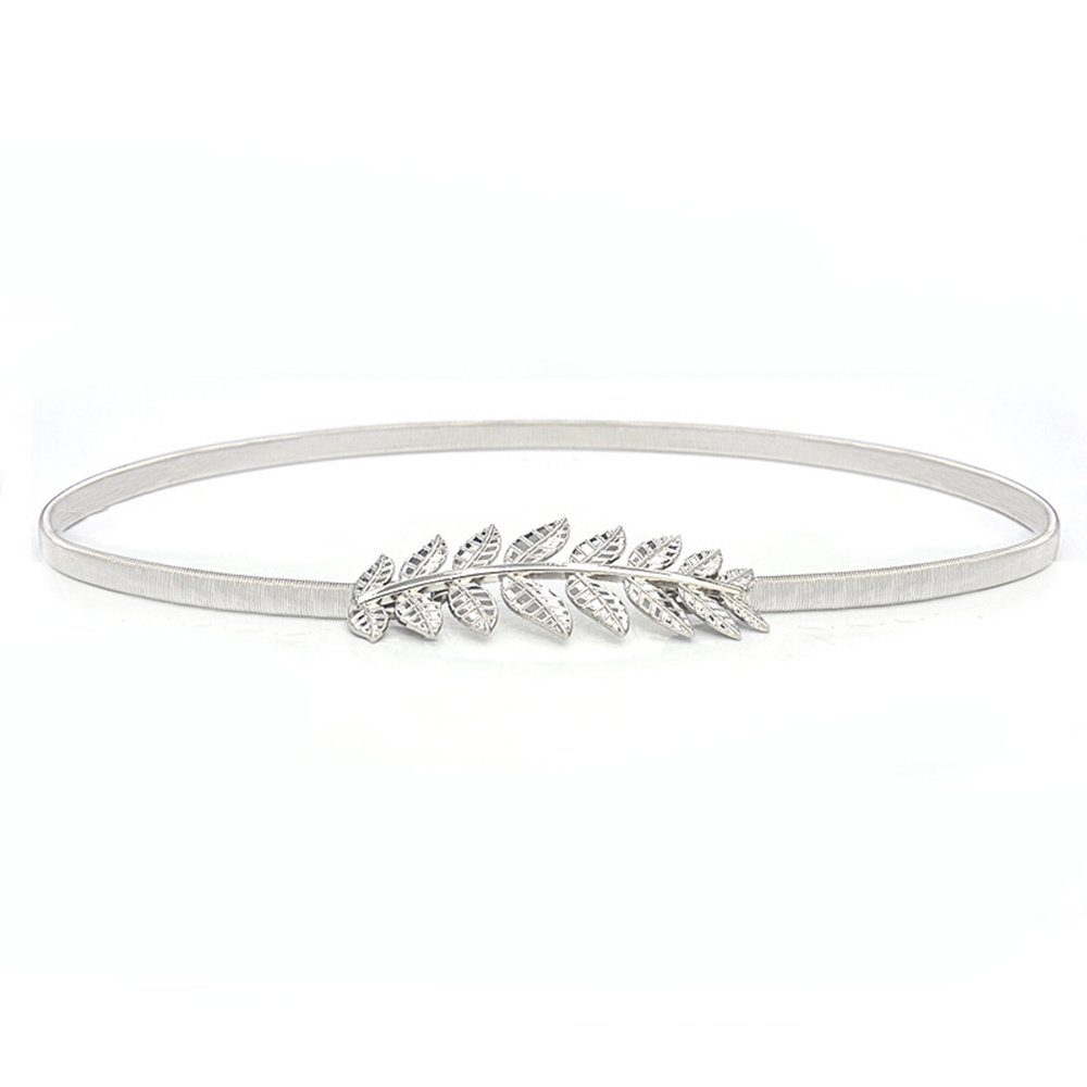 Blusmart Ledergürtel Für Silber Luxuriöser Mit Blätterdekorationsgürtel Brautkleidgürtel Die