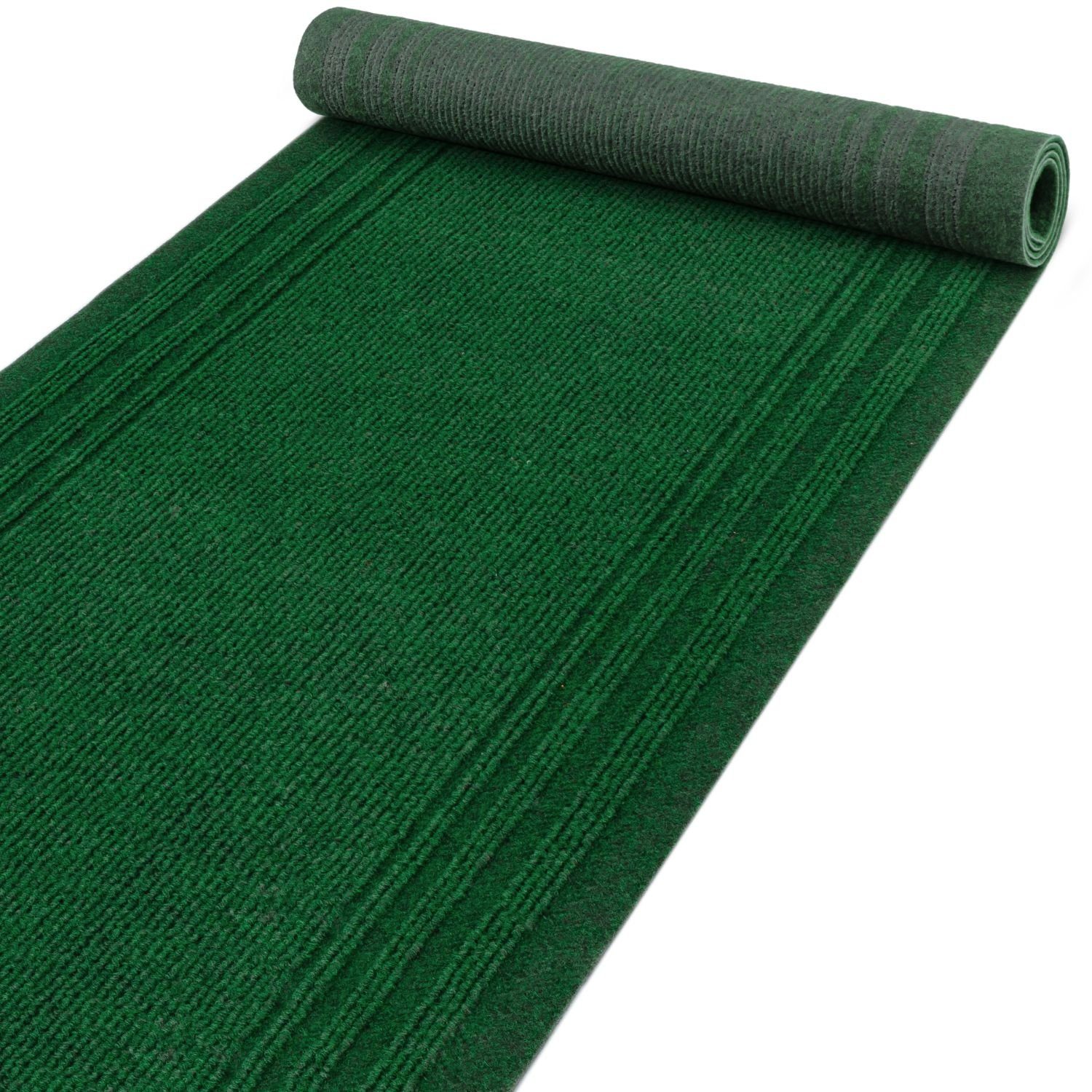 5 mm, Bodenläufer Teppich Flurläufer Läufer ANRO, Gestreift Läufer PASSAT Textil Textil Höhe: Rechteckig, Robust, Grün