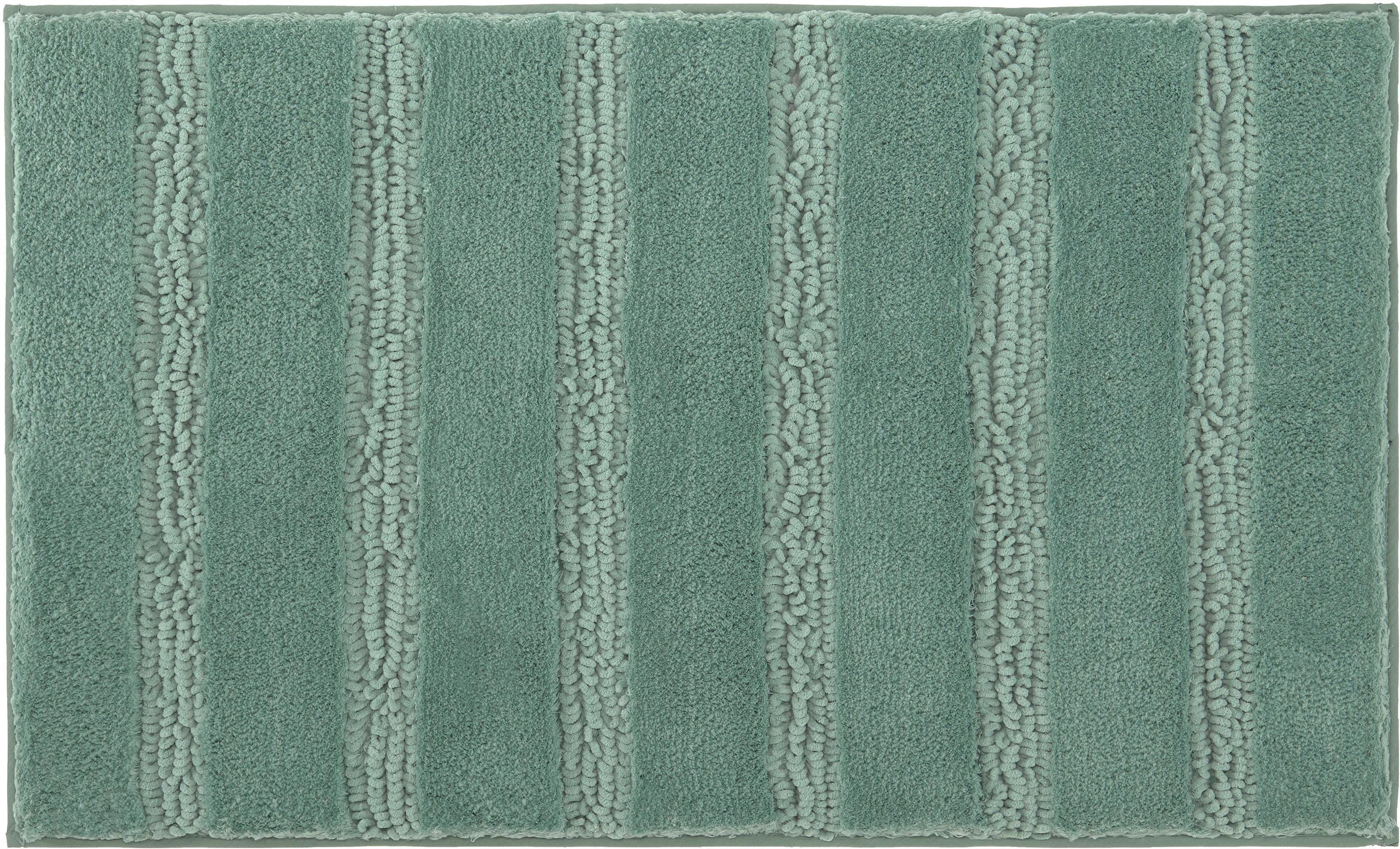 Kleine Wolke Badematte Monrovia, Badvorleger, Badezimmer Teppich, Höhe 23 mm, rutschhemmend beschichtet, fußbodenheizungsgeeignet, Kunstfaser, quadratisch, Badteppich, Uni Farben, gestreift, aus Mikrofaser, waschbar